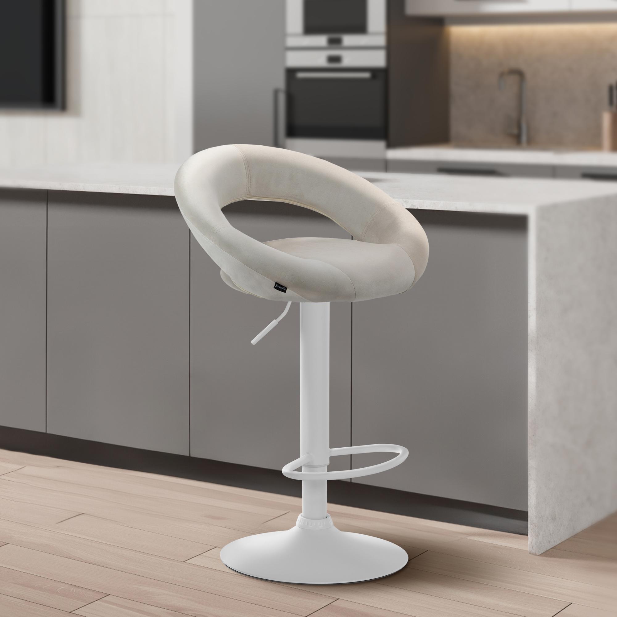 Tabouret de bar Olinda velours