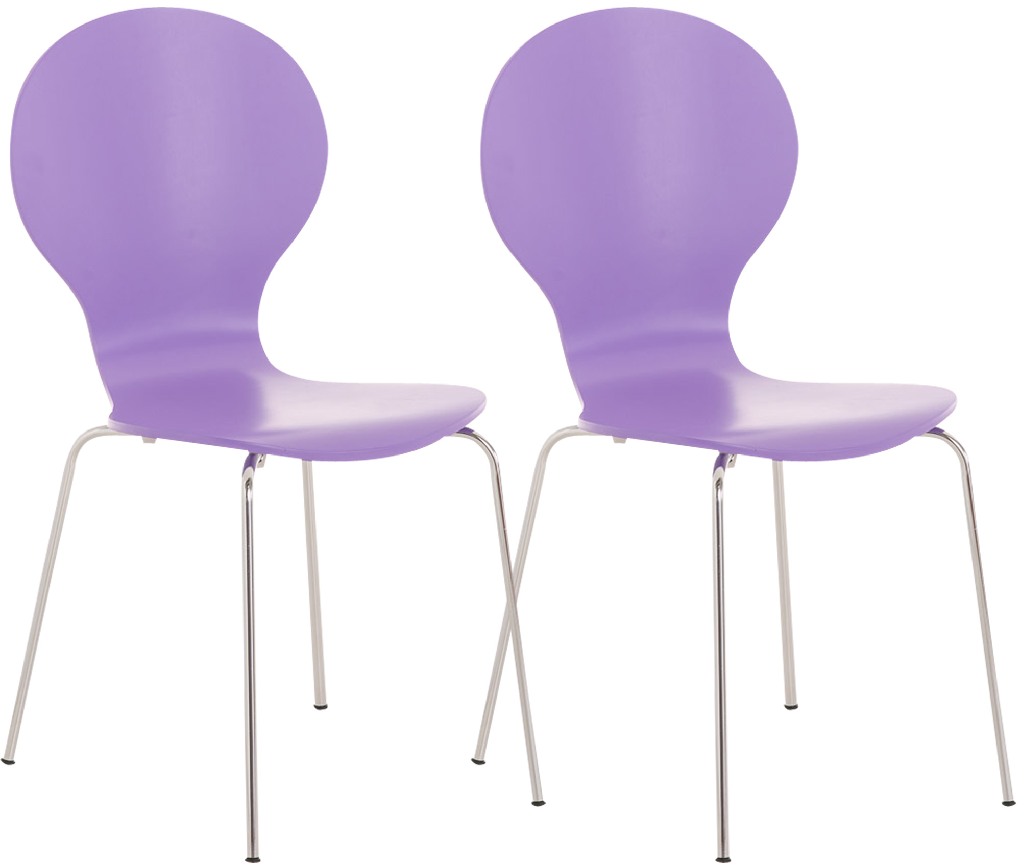 Lot de 2 chaises empilables en bois Diego Violet