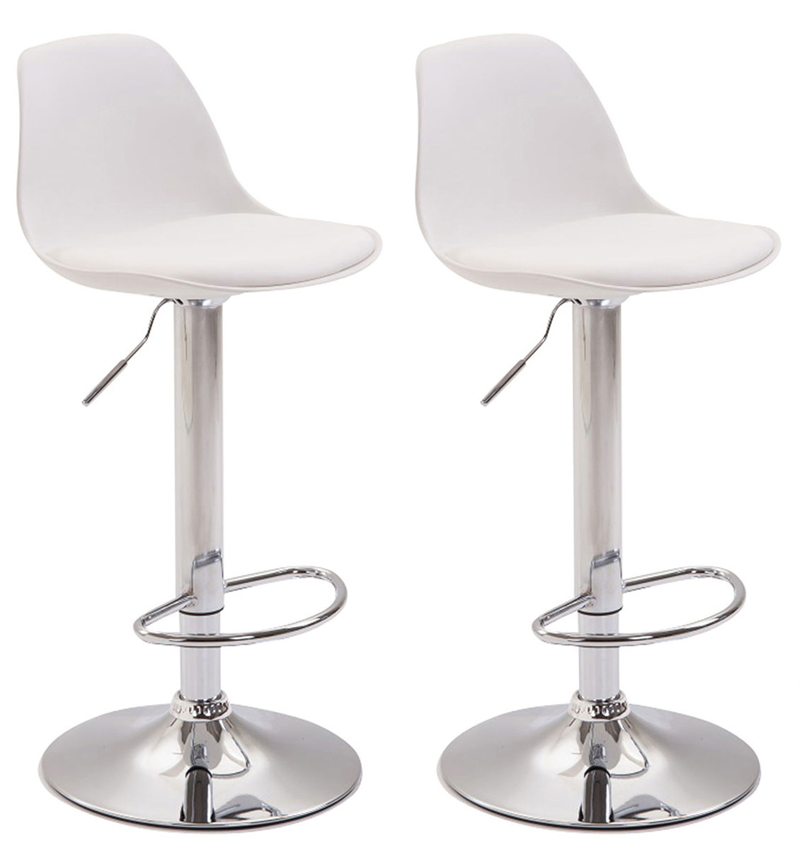 Lot de 2 tabourets de bar Kiel similicuir et coque en plastique