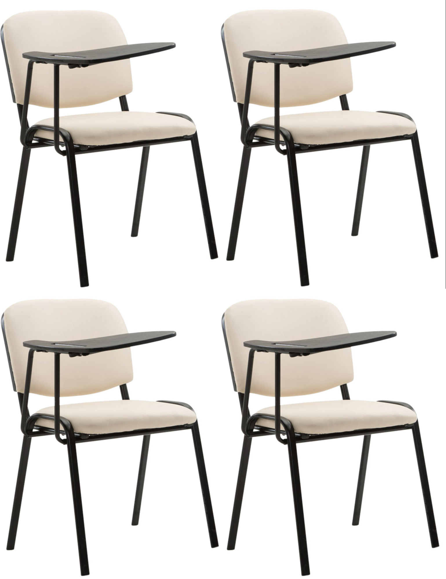Lot de 4 Chaises Ken en similicuir avec tablette rabattable