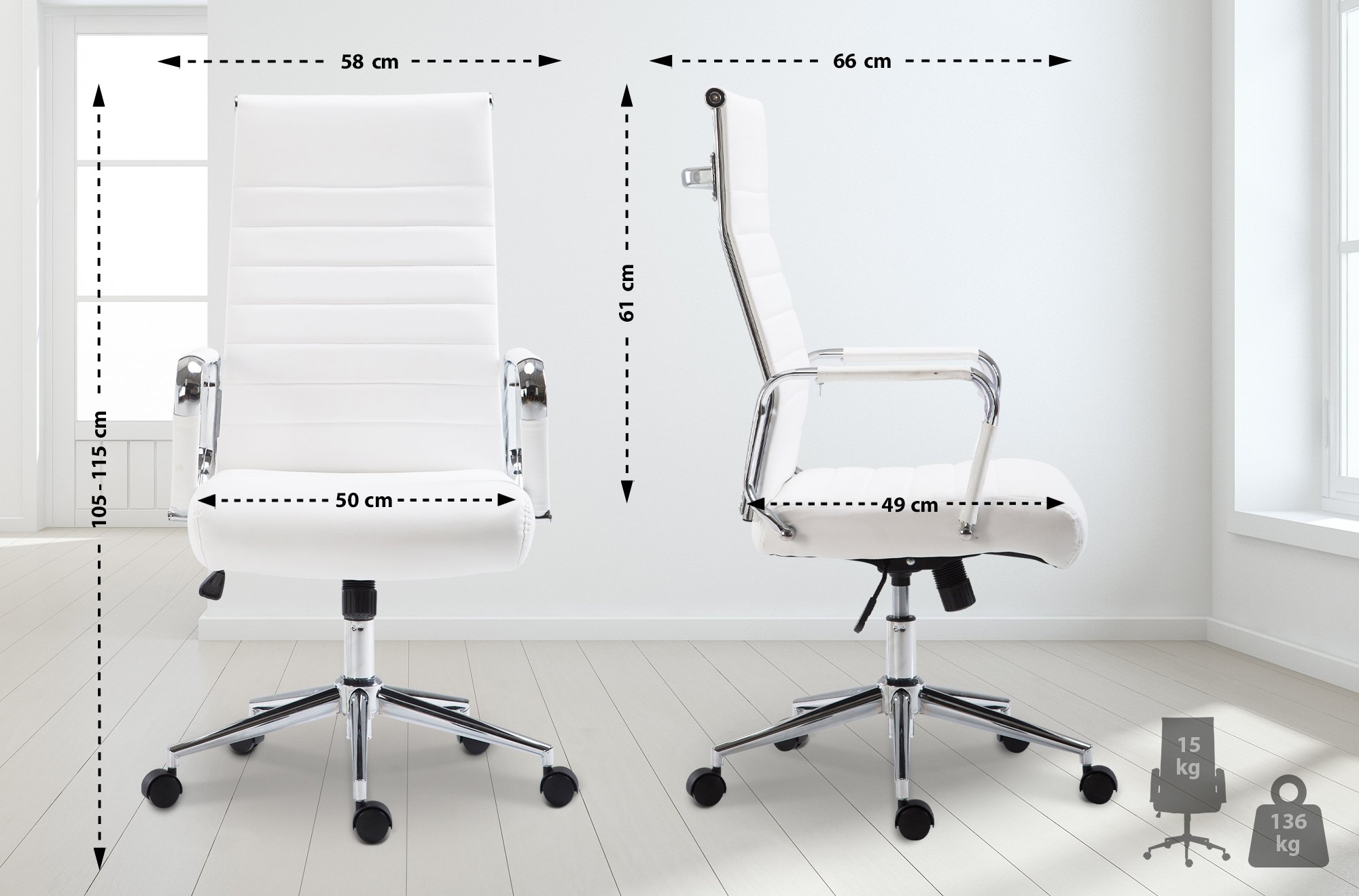 Fauteuil de bureau Kolumbus similicuir