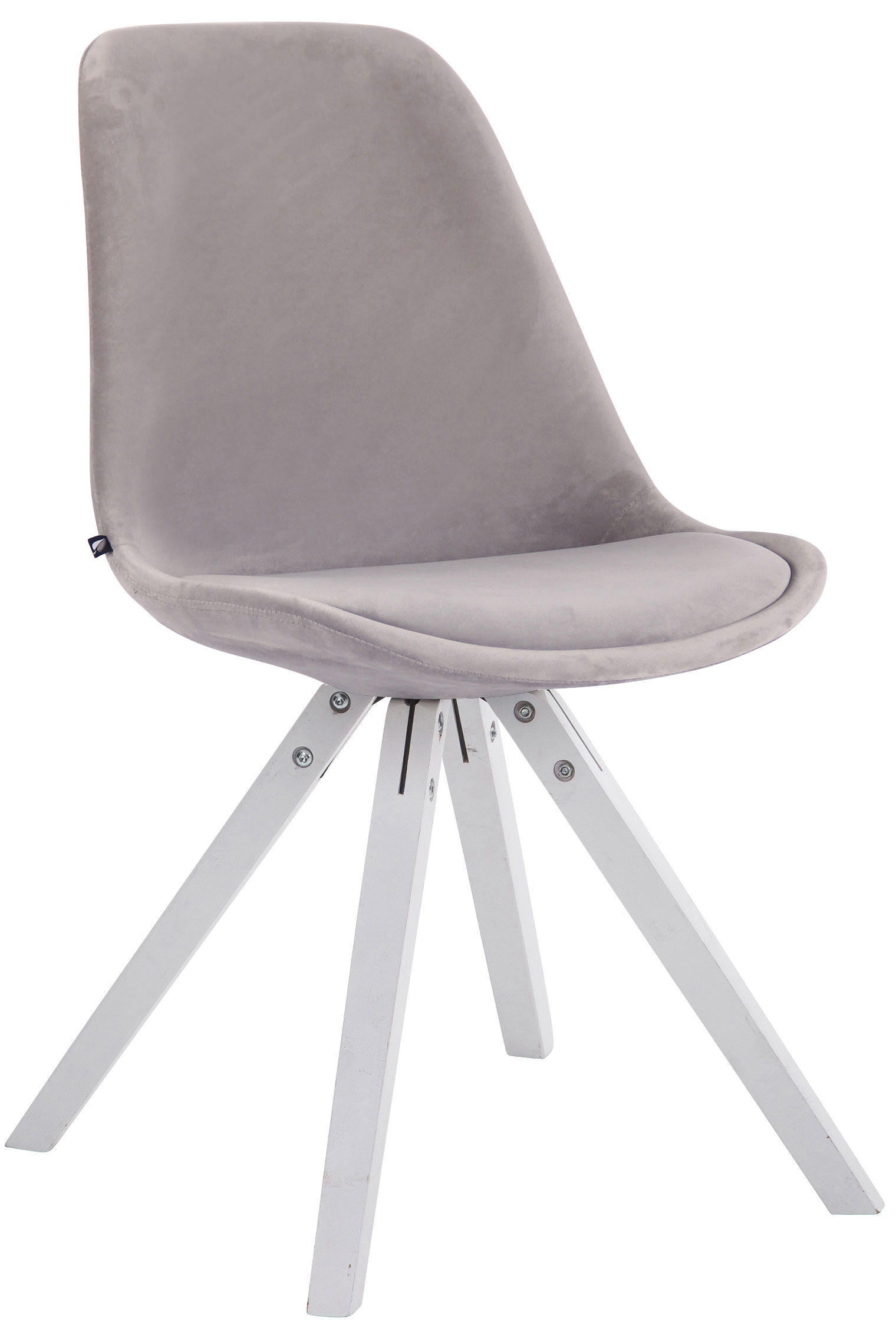 Lot de 4 Chaises de salle à manger Toulouse Velours Pieds carrés bois