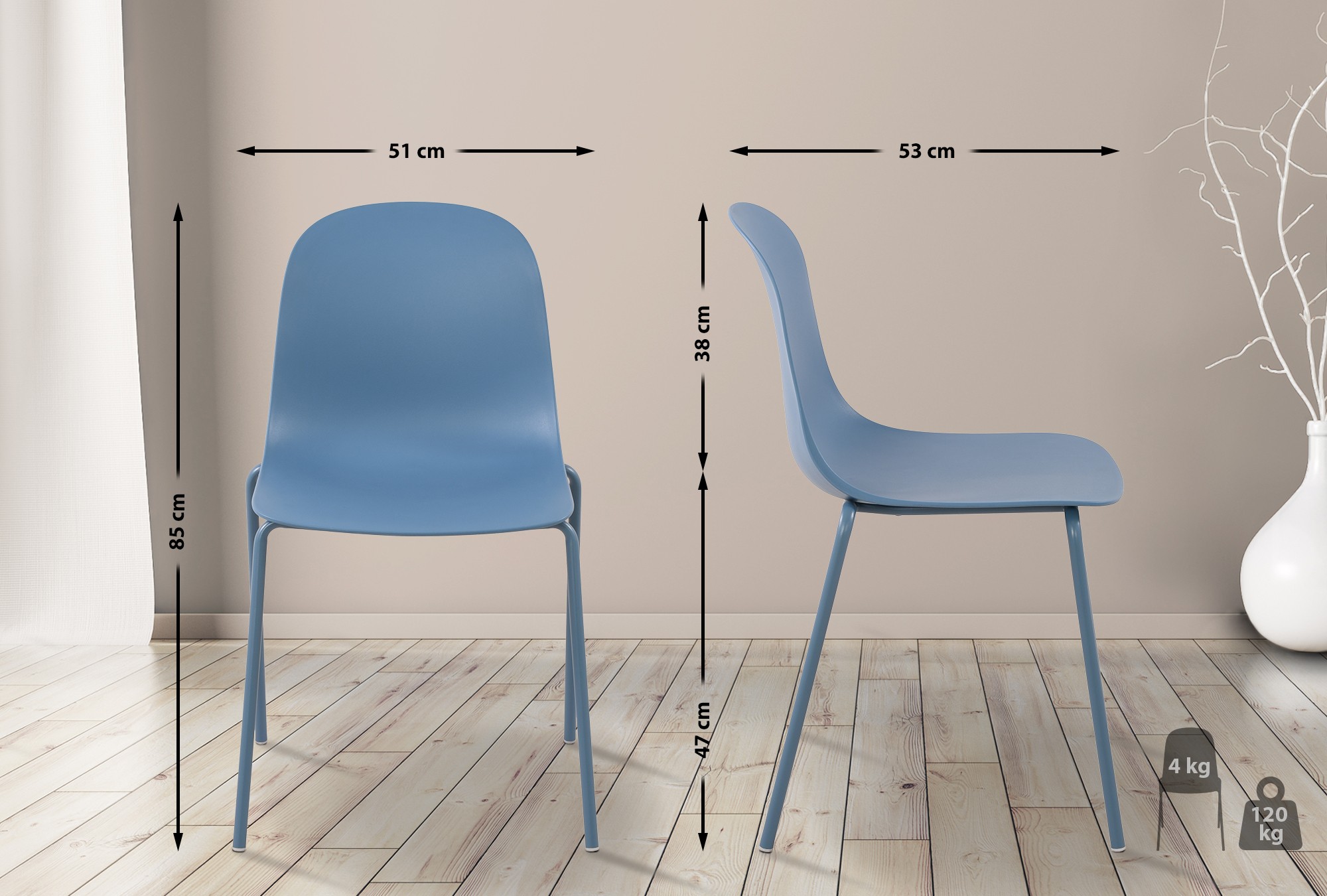 Lot de 2 chaises de jardin Hardin