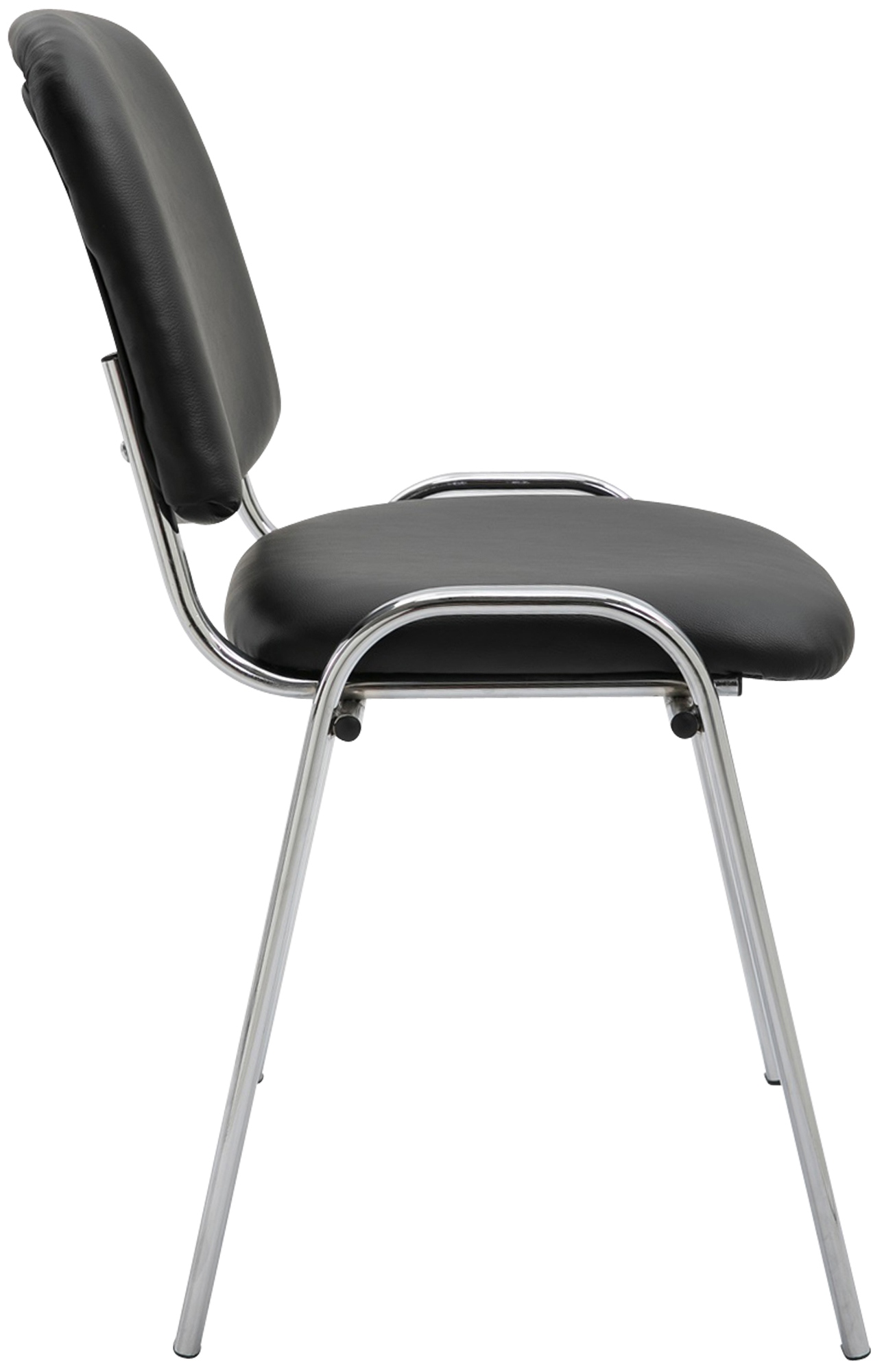 Chaise visiteur Ken en similicuir et piètement en métal chromé