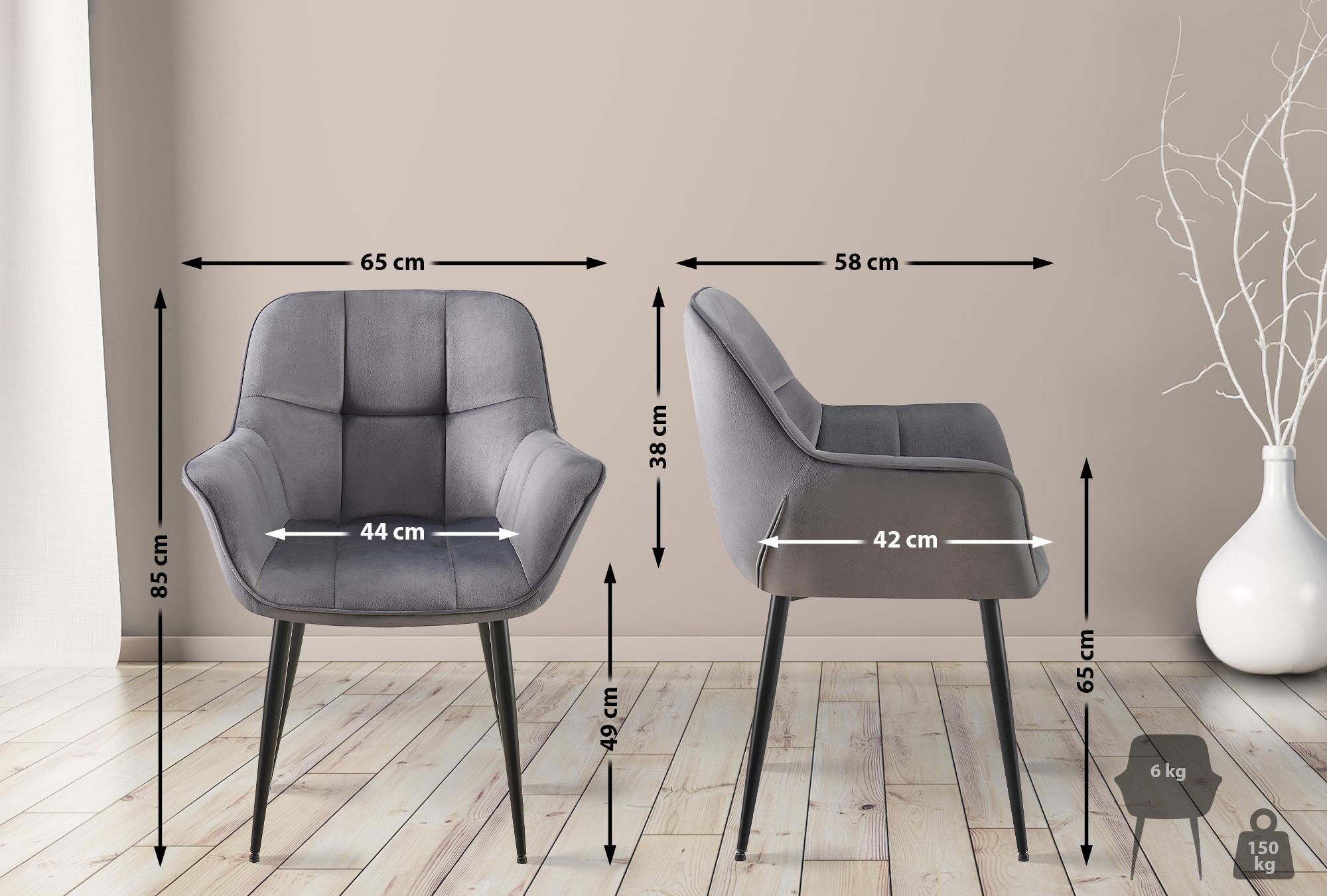 Chaise de salle à manger Roseville velours
