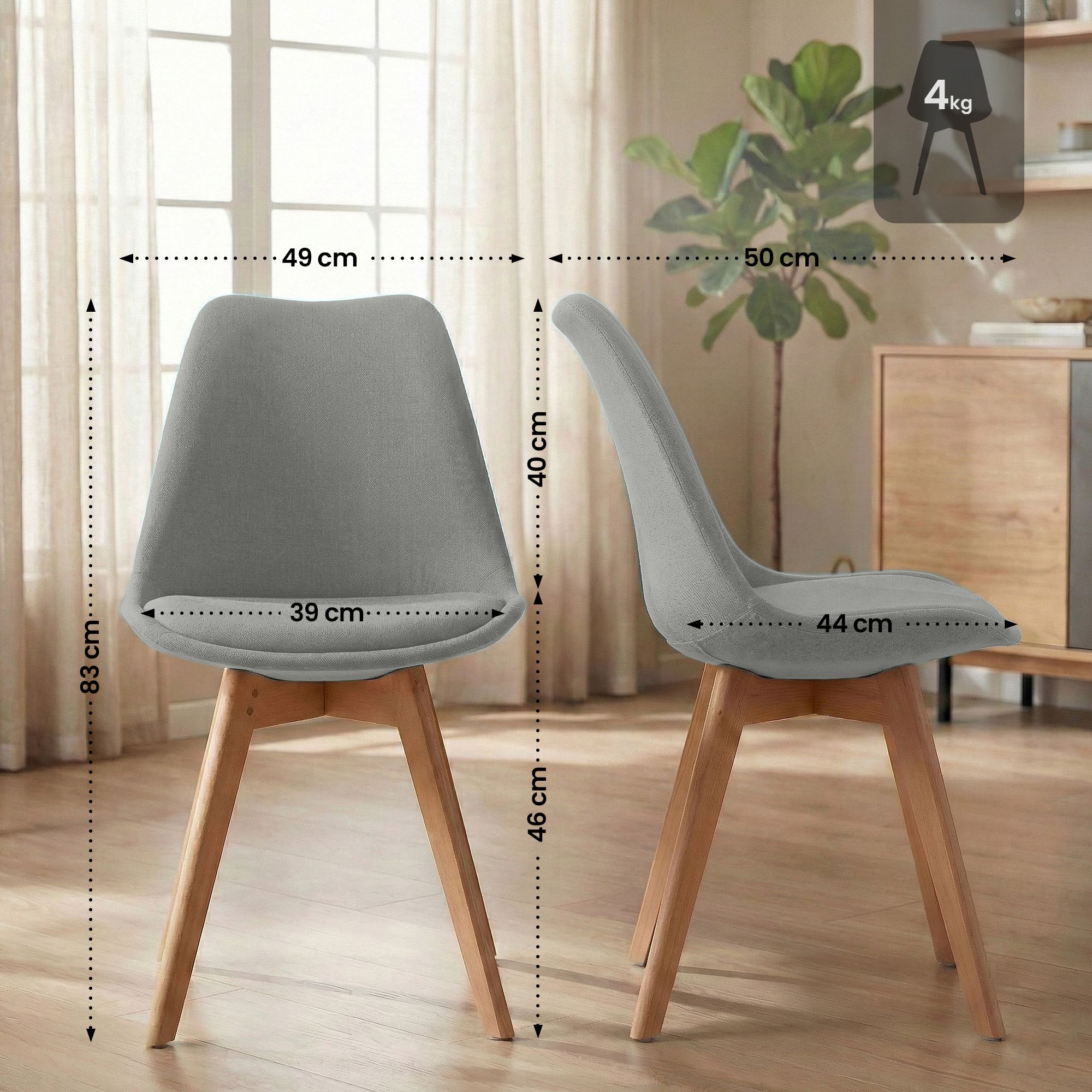 Chaise de salle à manger Linares : design élégant et confortable pour vos repas en famille ou entre amis