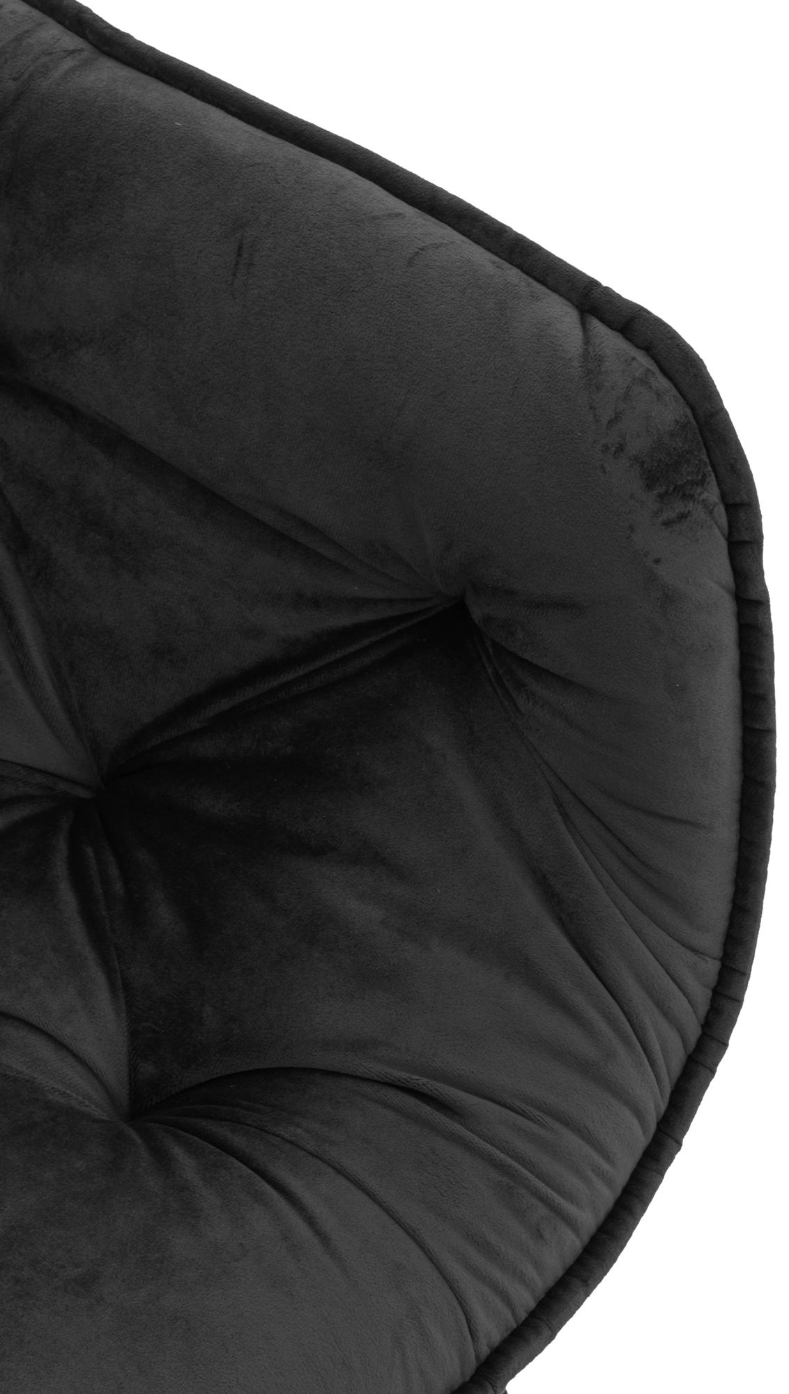 Chaise de salle à manger Tanna en Velours avec Piètement en Métal noir