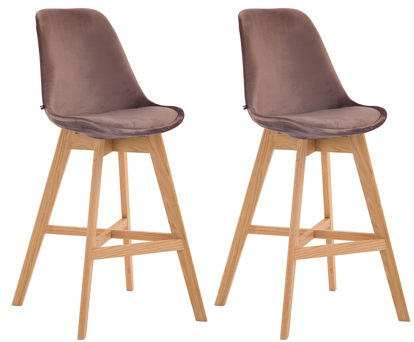 Lot de 2 tabourets de bar Cannes en velours