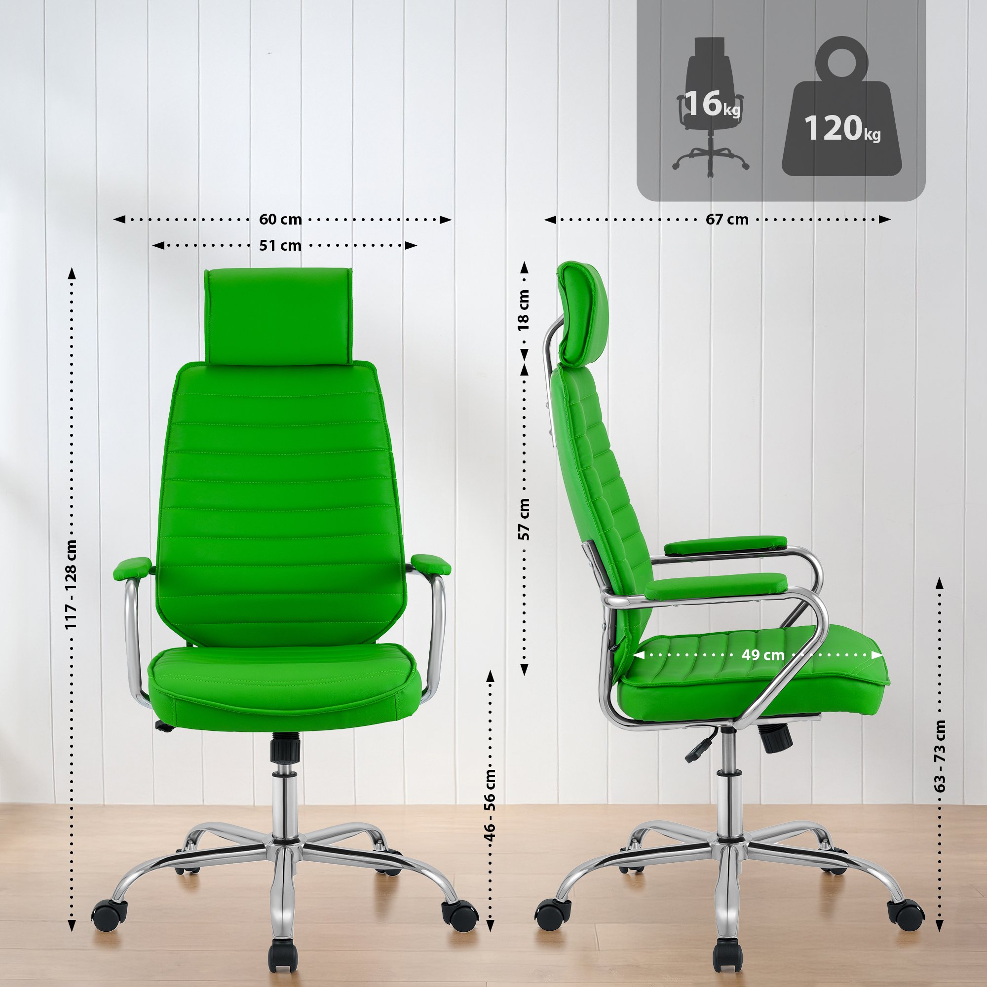 Chaise de Bureau Rako en Cuir Synthétique