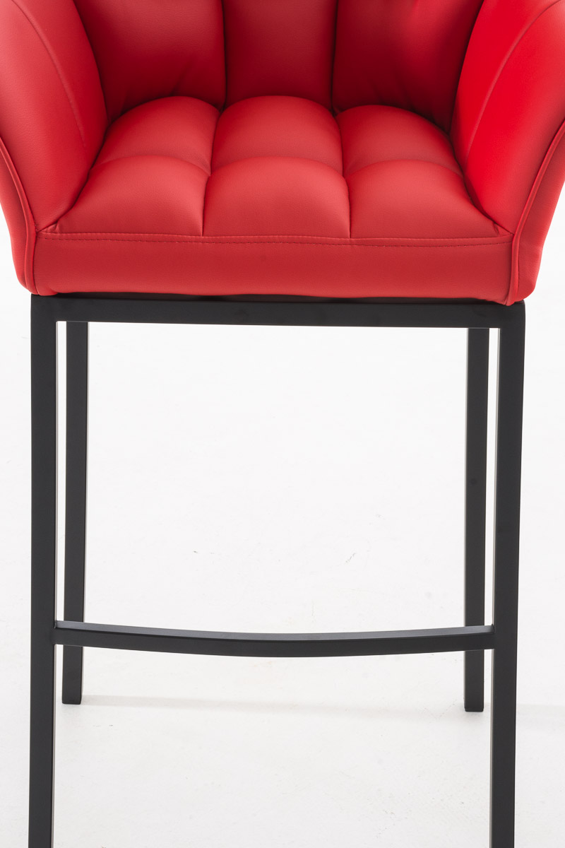 Tabouret de bar Damaso en similicuir avec piétement quatre pieds