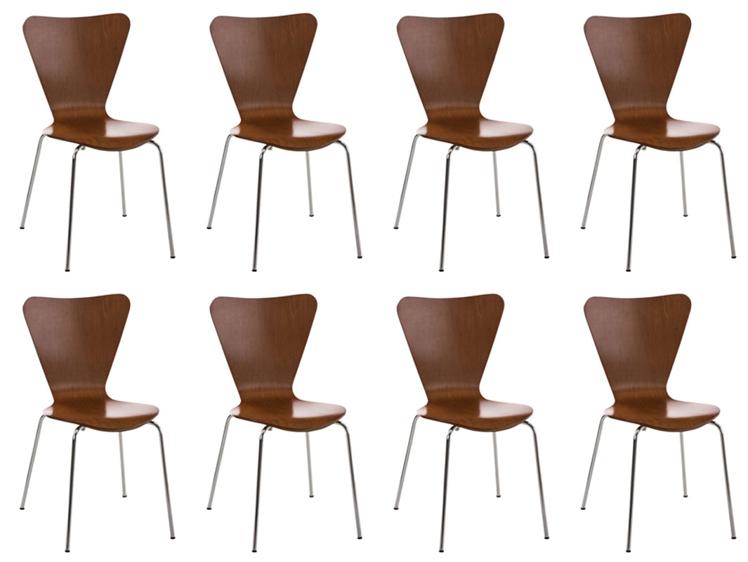 Lot de 8 chaises visiteur empilables Calisto