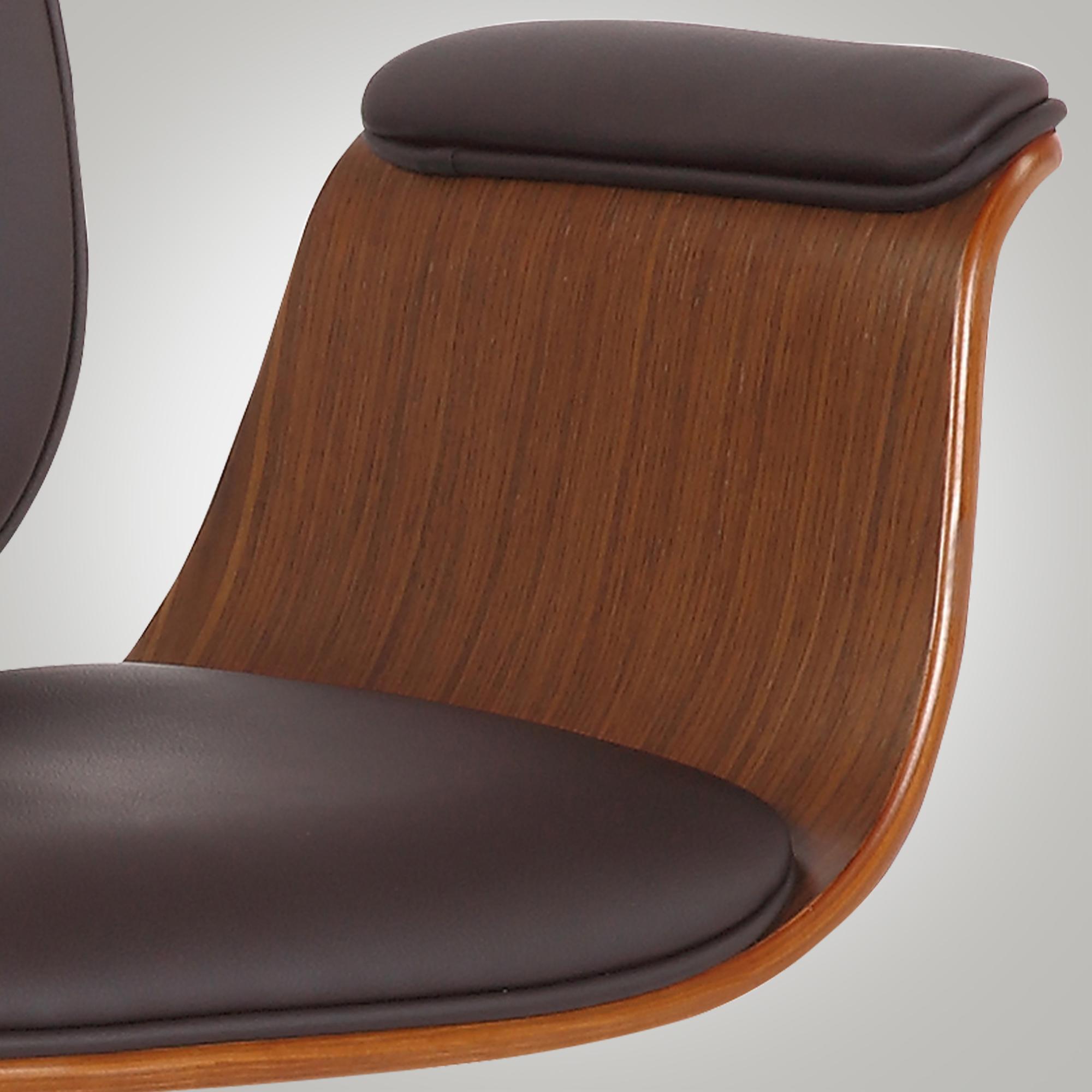 Fauteuil de bureau Kemberg en similicuir avec coque d'assise en bois