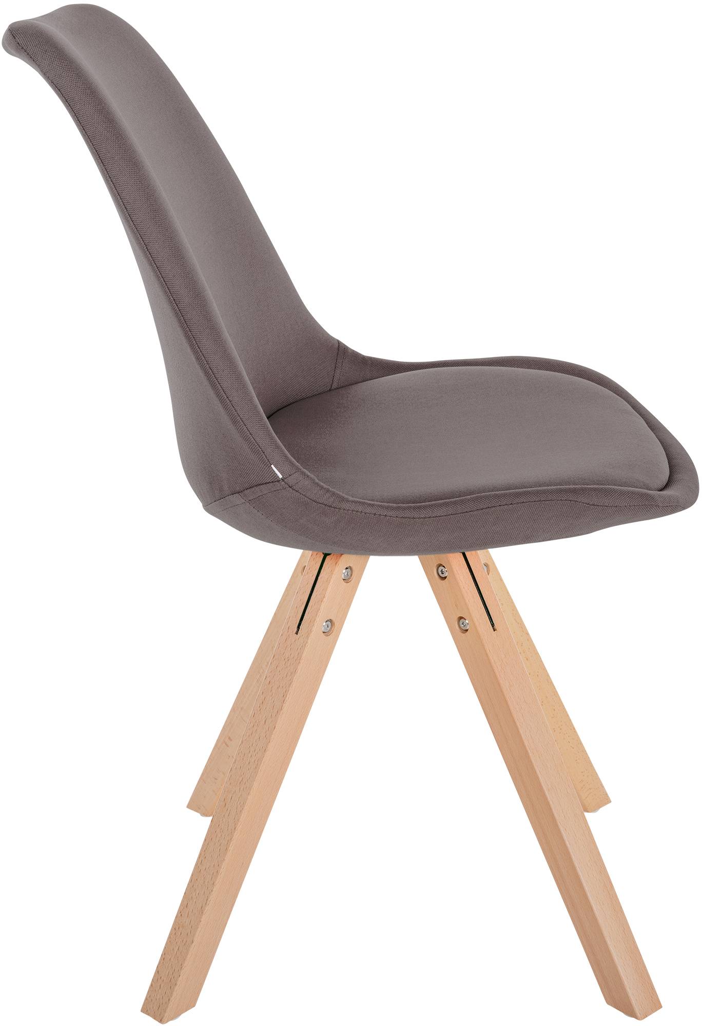 Lot de 4 chaises de salle à manger Sofia en tissu Pieds en bois