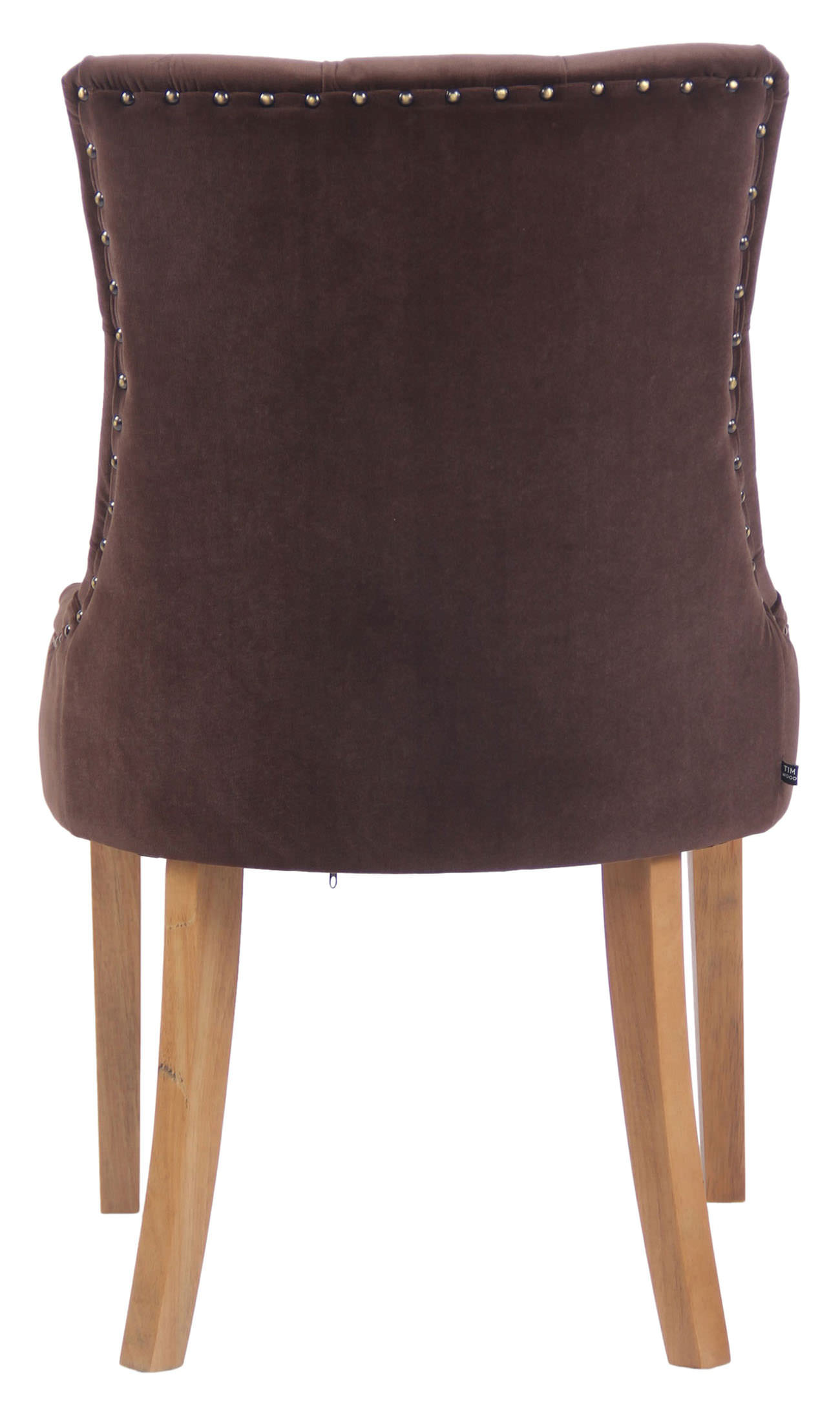Chaise de salle à manger Aberdeen en Velours avec Piètement en bois d'hévéa