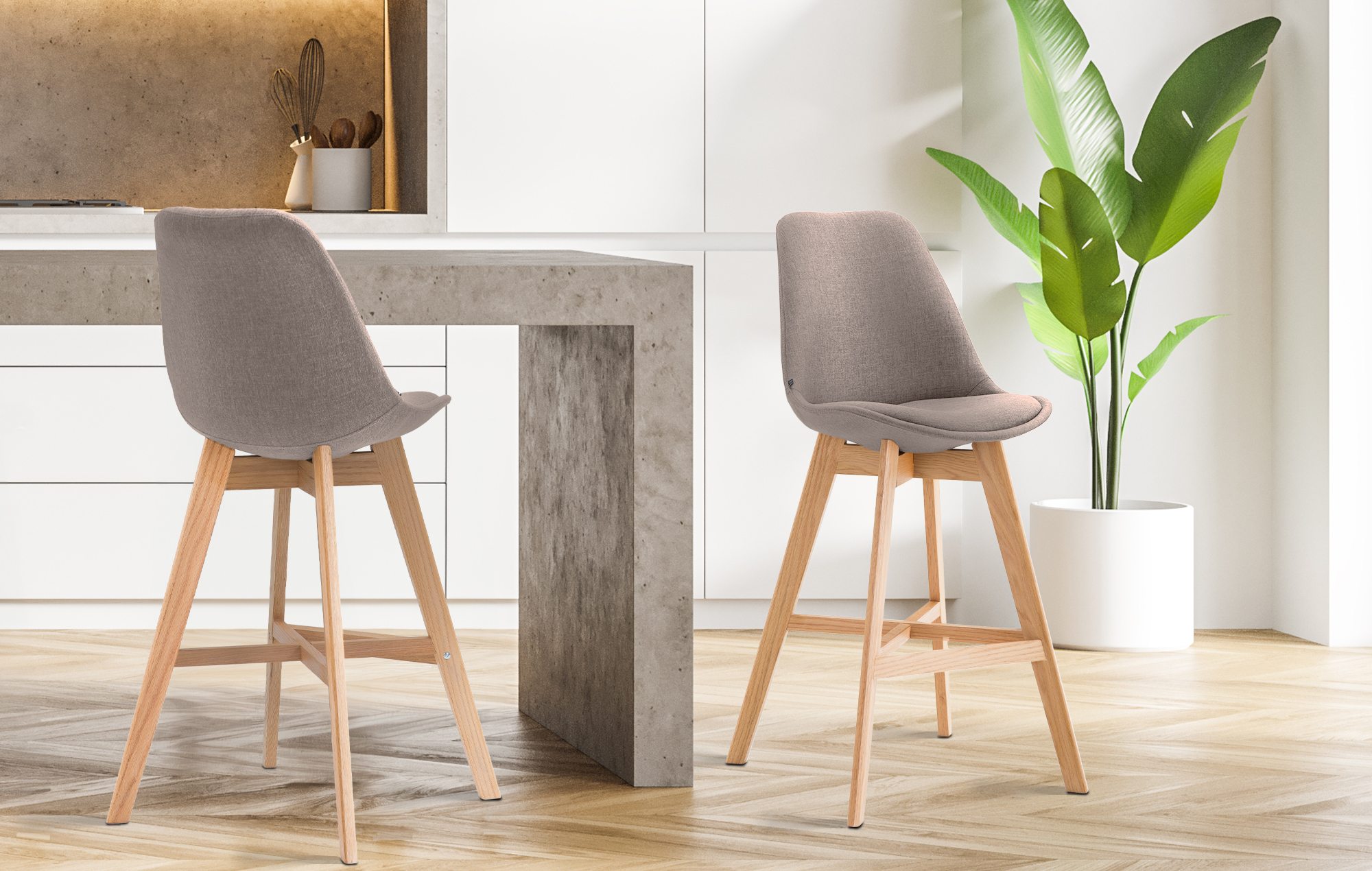 Lot de 2 tabourets de bar Cannes Tissu
