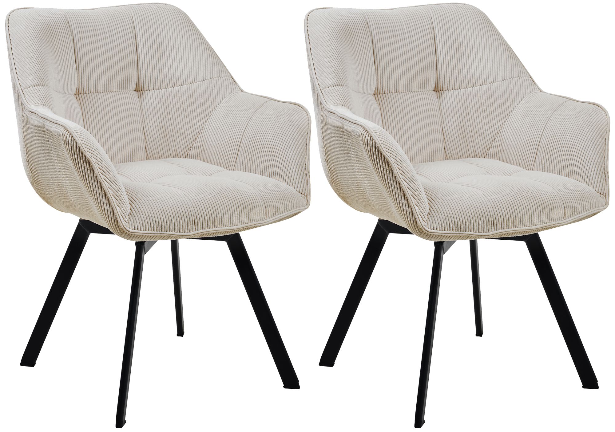 Lot de 2 chaises de salle à manger Jordi Cord