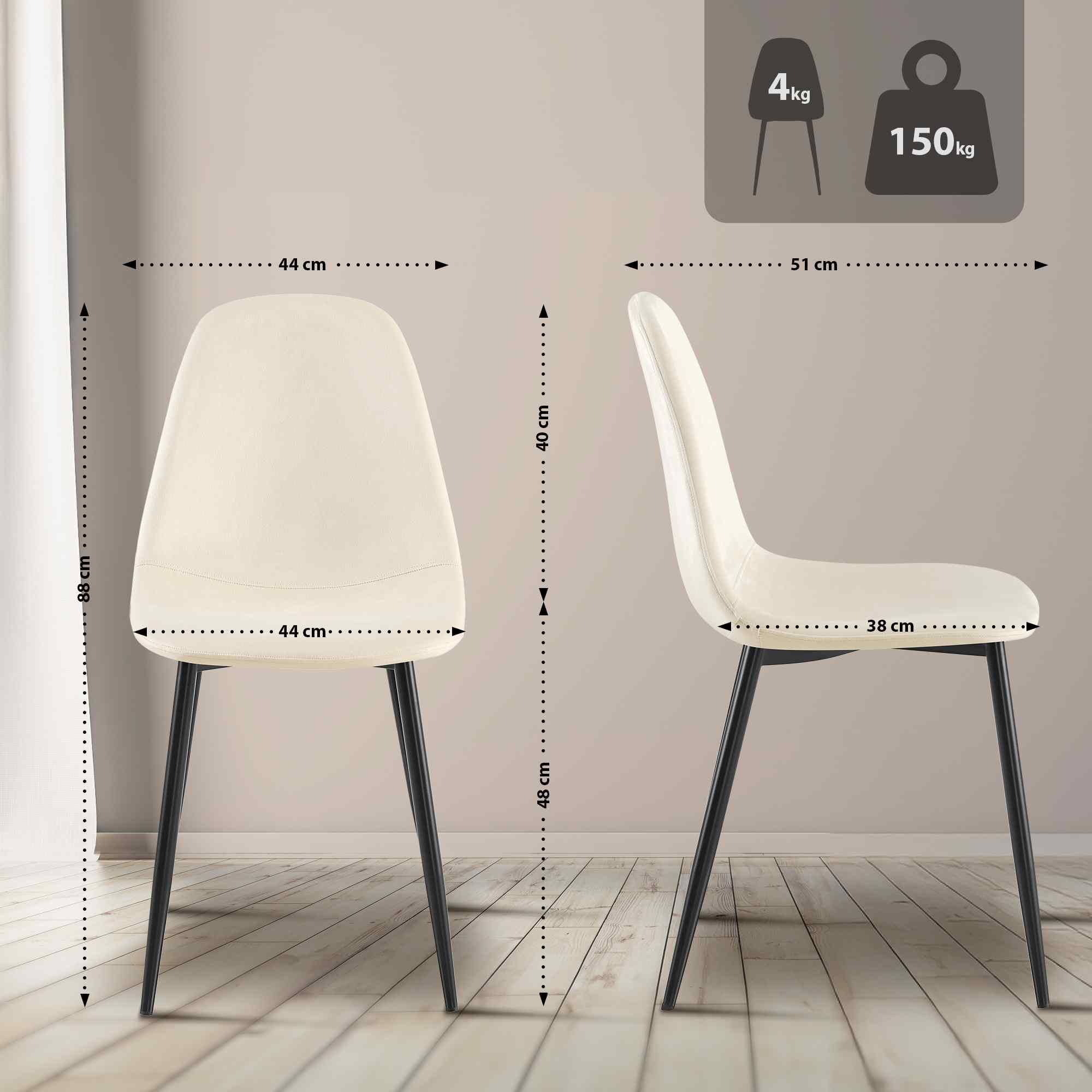 Set de 4 chaises de salle à manger Napier