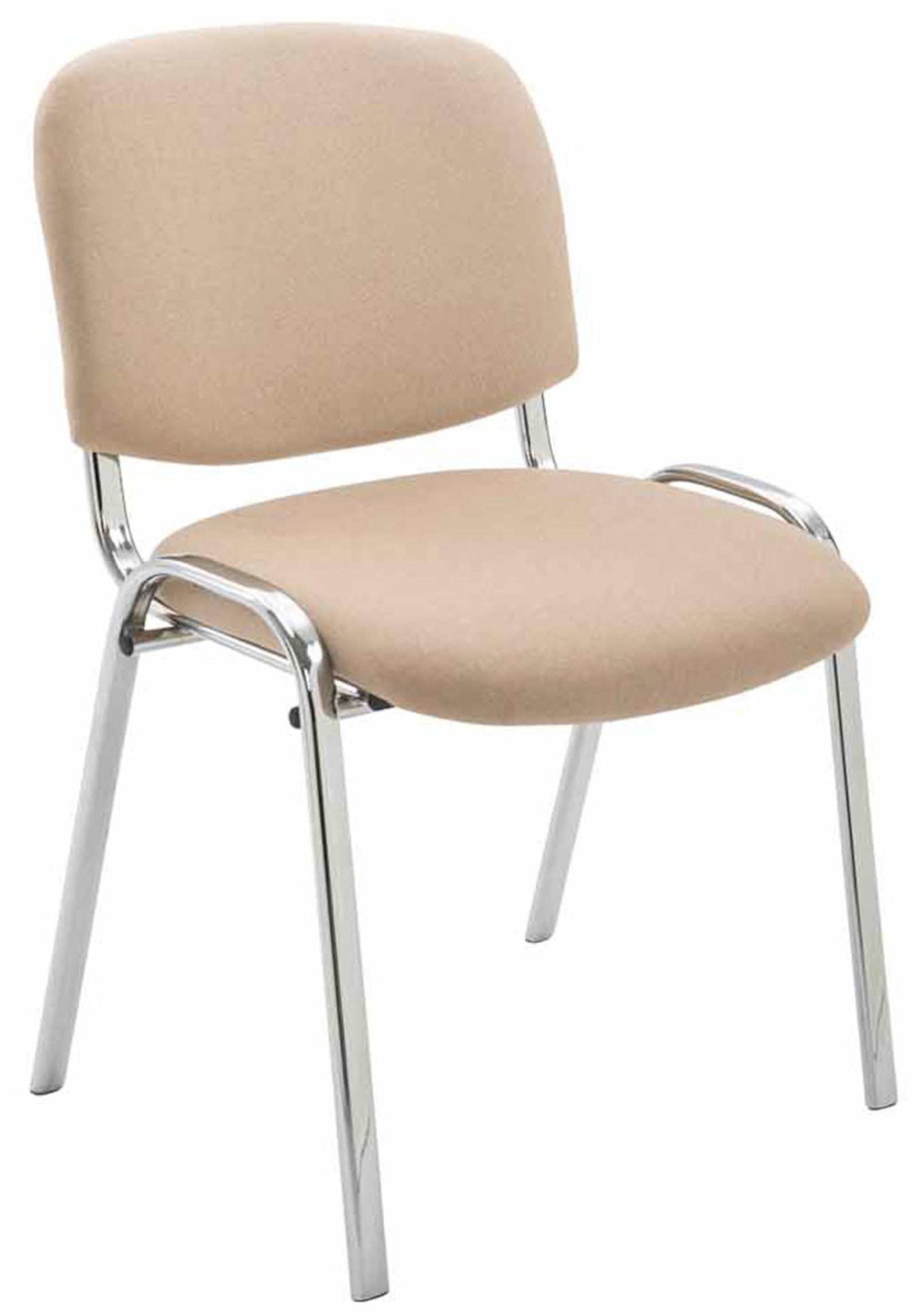 Lot de 4 Chaises de visiteur Ken en tissu avec Pieds en métal aspect chromé