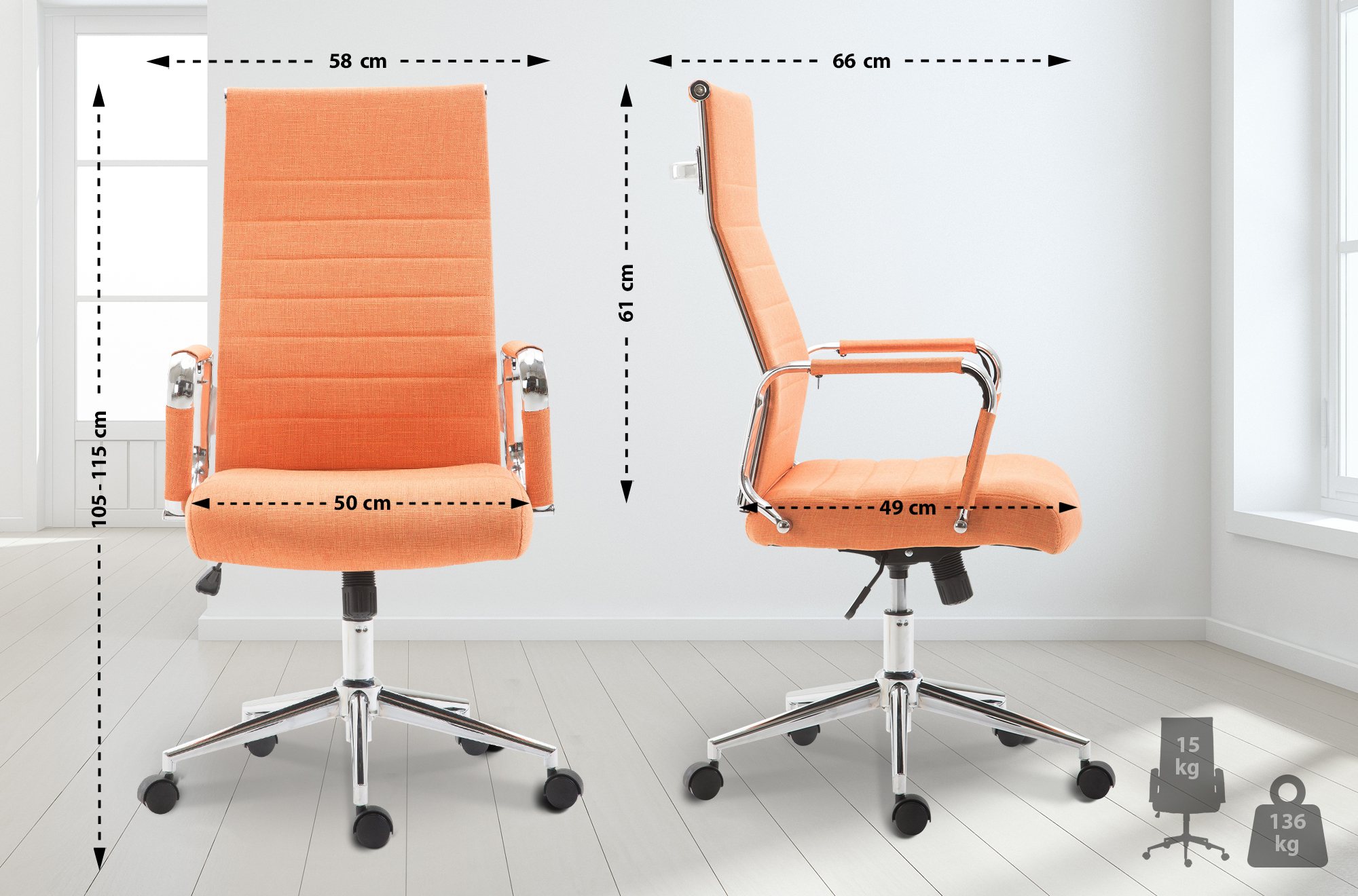 Fauteuil de bureau Kolumbus tissu