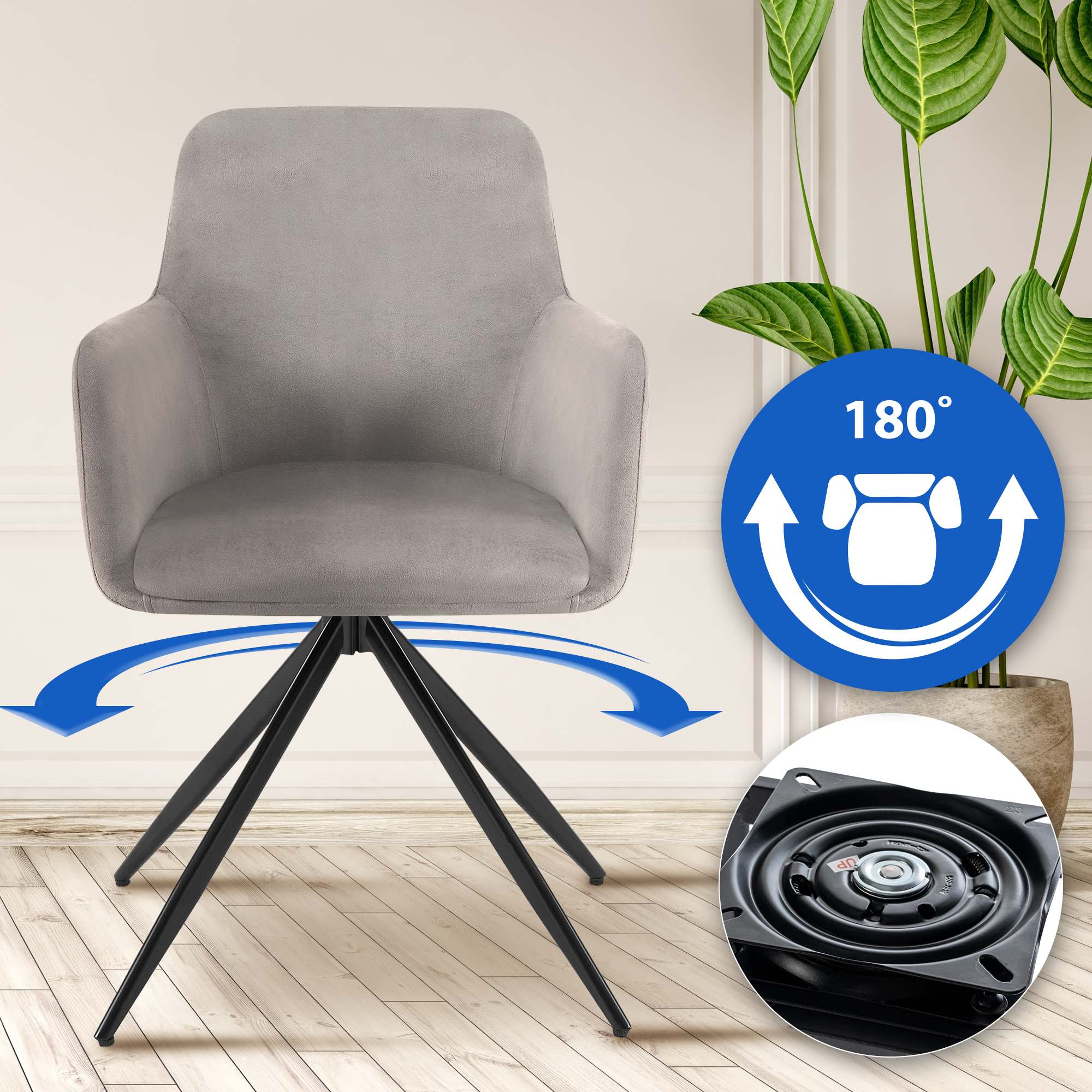 Chaise de salle à manger Olema velours