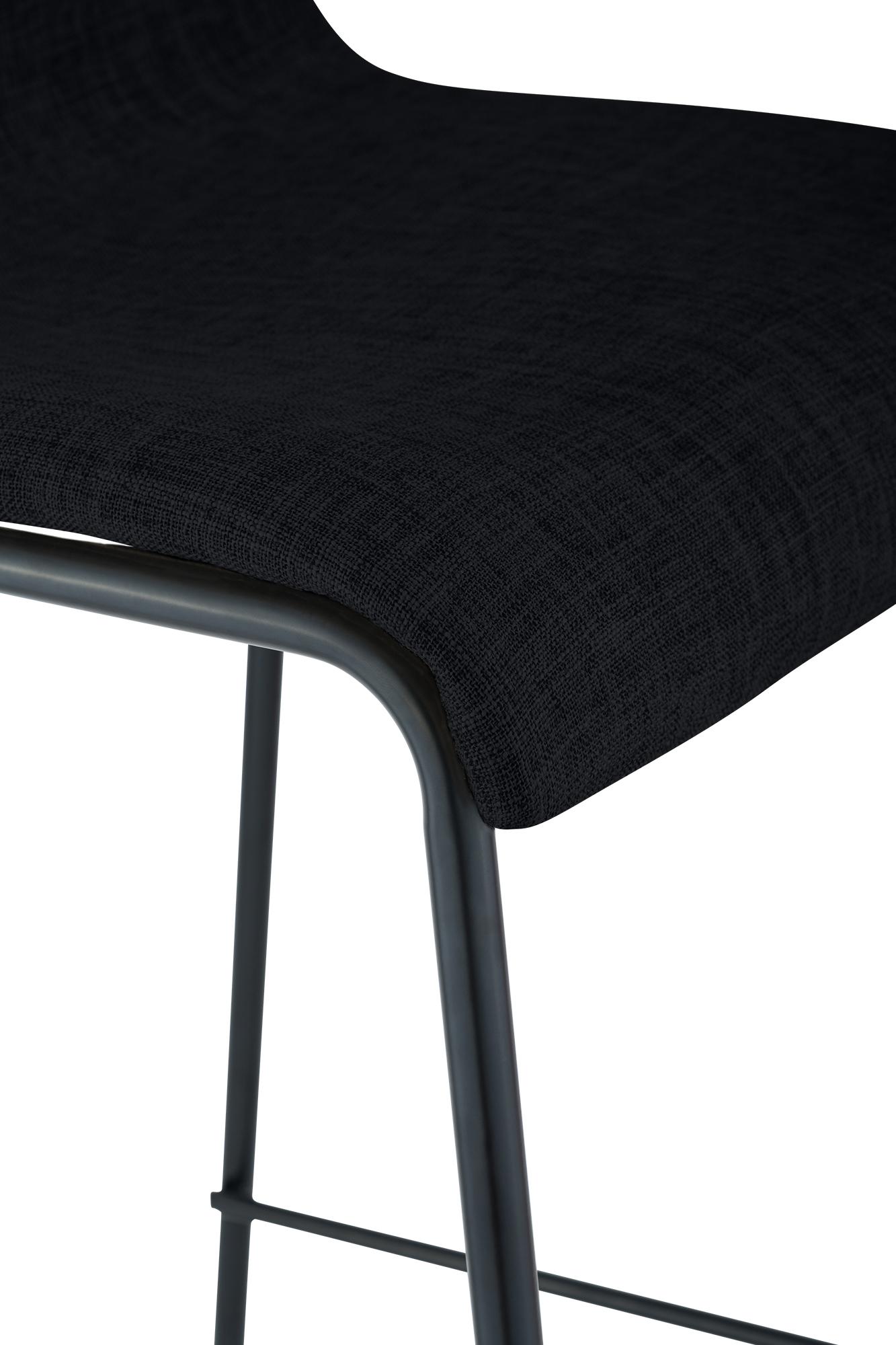 Lot de 2 tabourets de bar Hover en tissu, pieds metalliques
