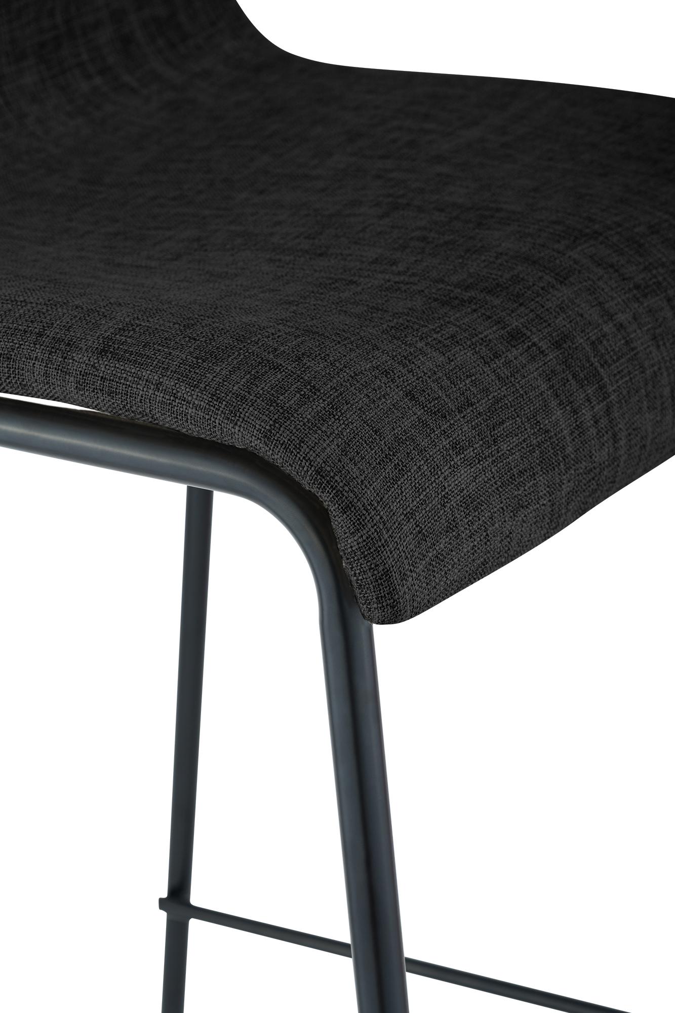 Lot de 2 tabourets de bar Hover en tissu, pieds metalliques