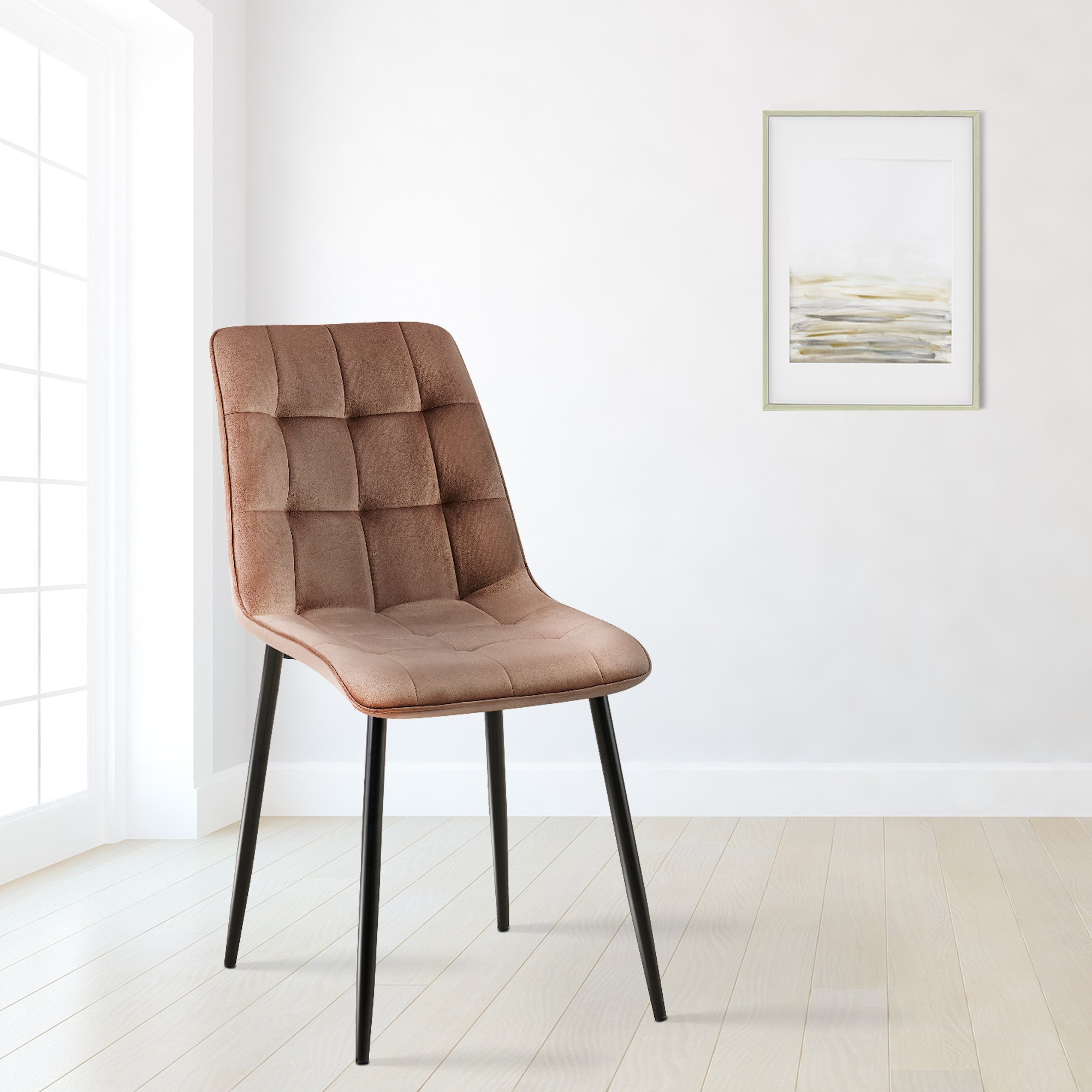 Chaise de salle à manger Gifford revêtement velours