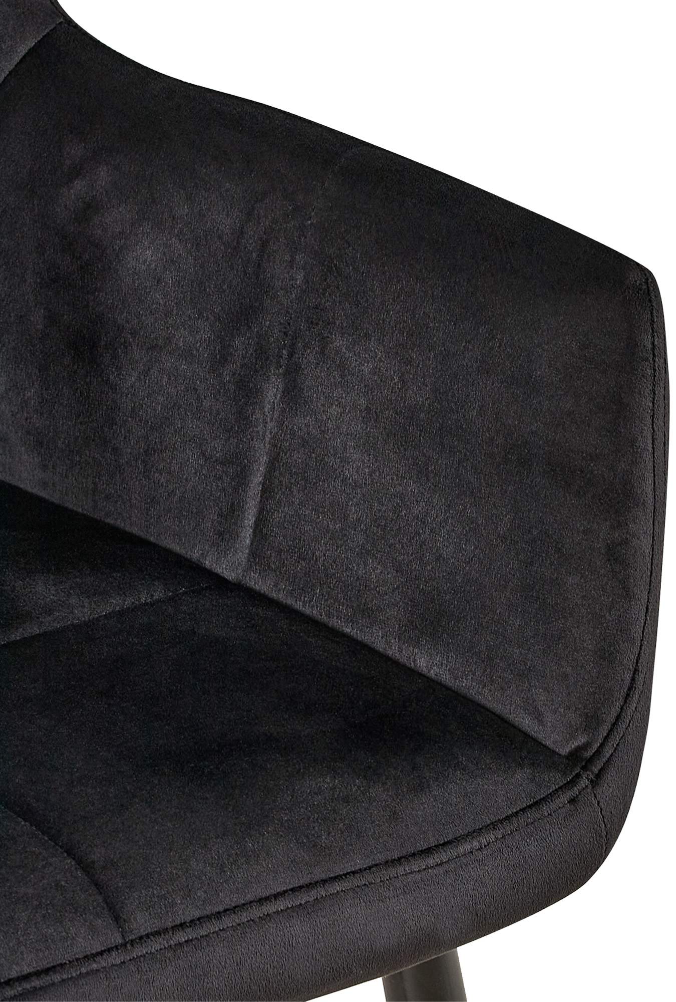 Chaise de salle à manger Emia en Velours avec Piètement en Métal noir