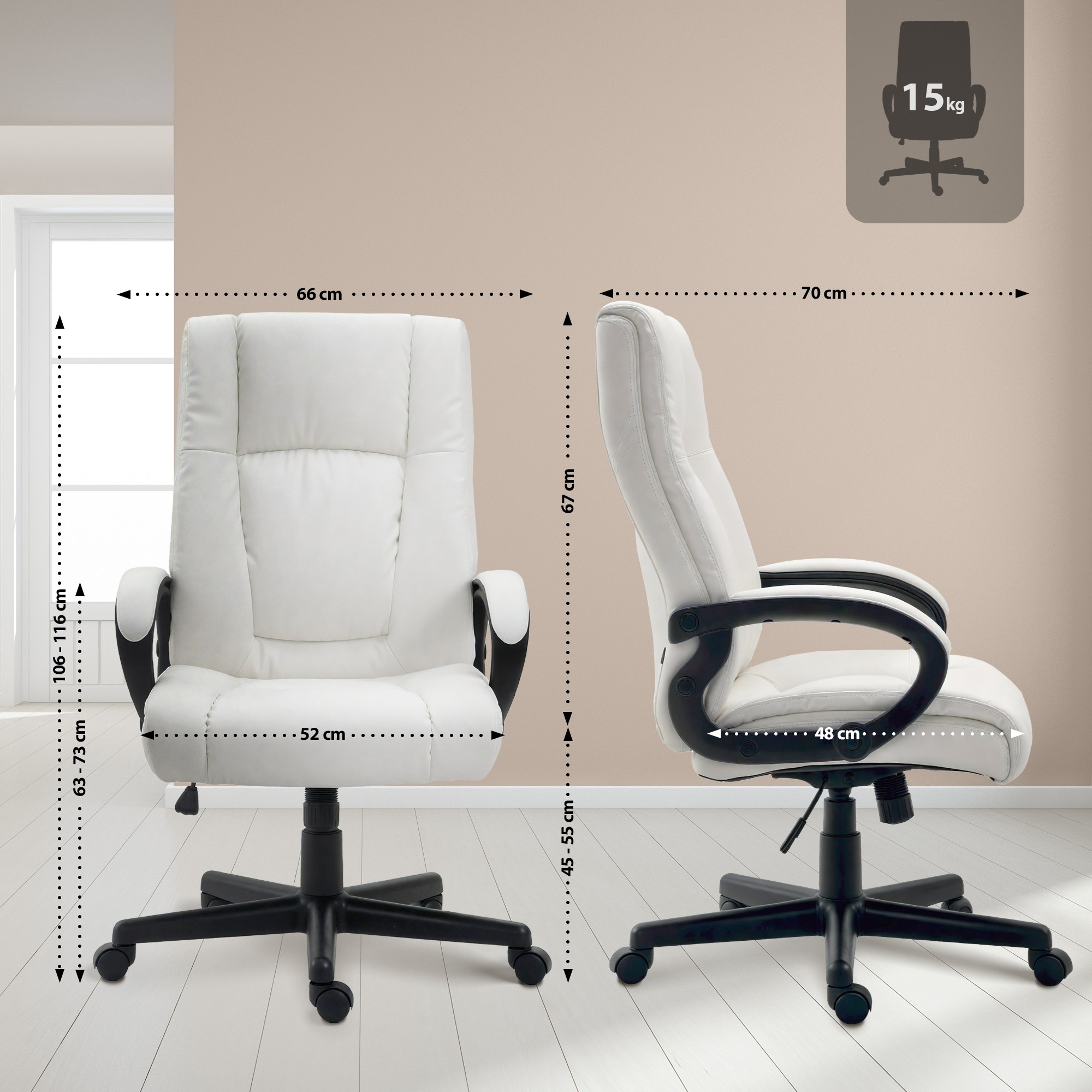 Chaise de bureau XL Sparta similicuir
