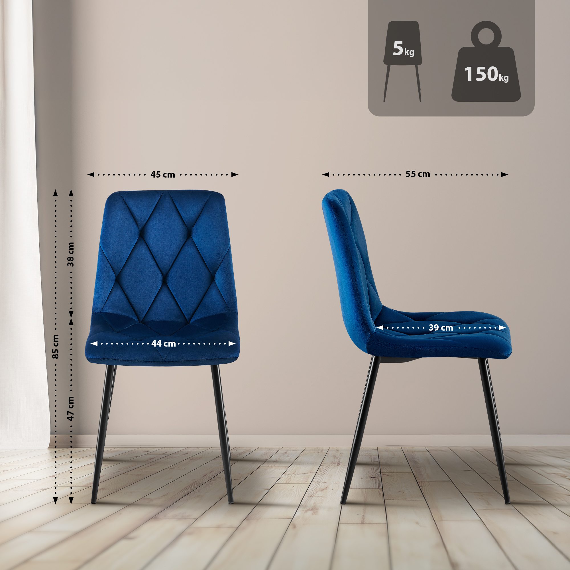 Lot de 2 chaises de salle à manger Clairton