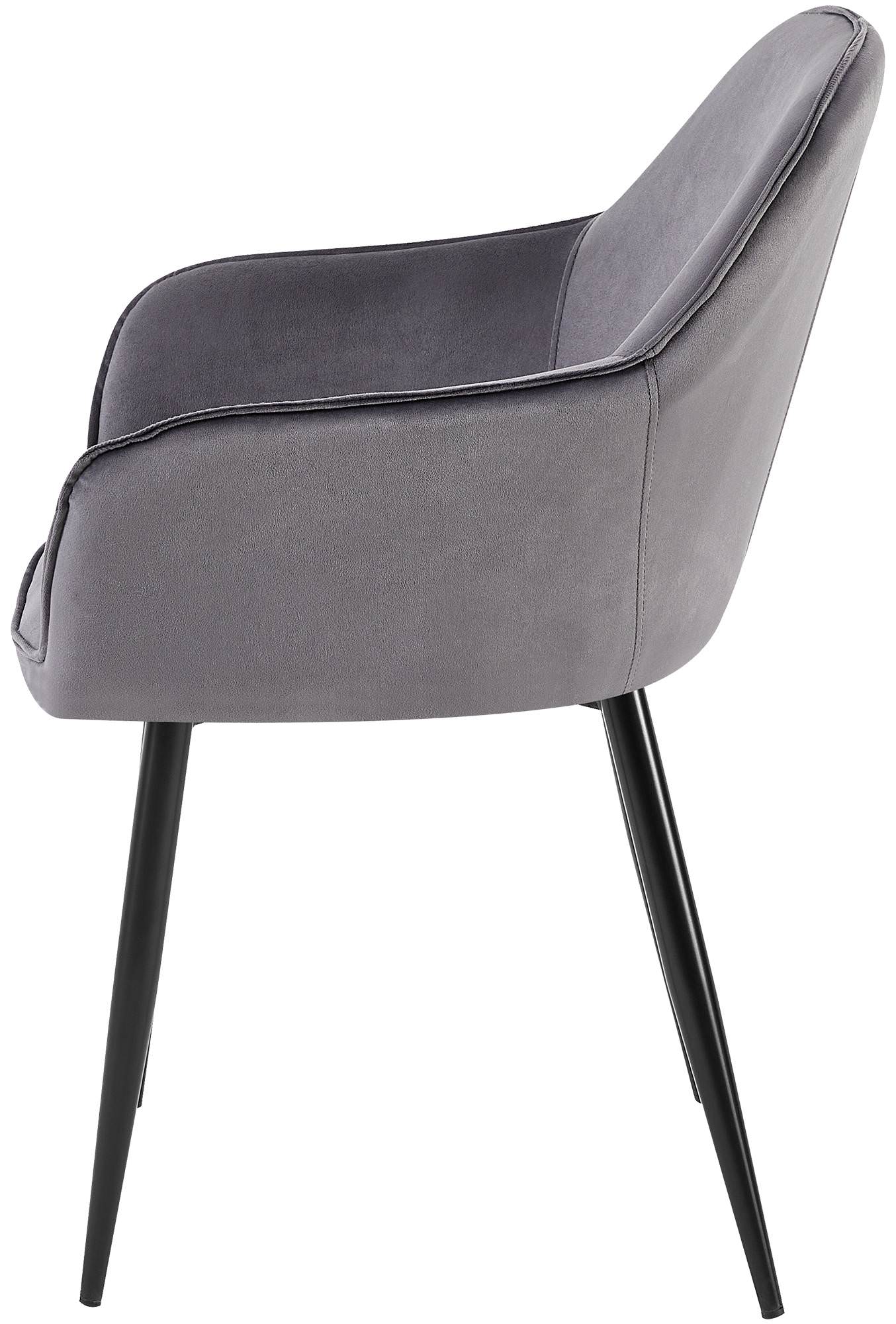 Lot de 2 chaises de salle à manger Boise velours