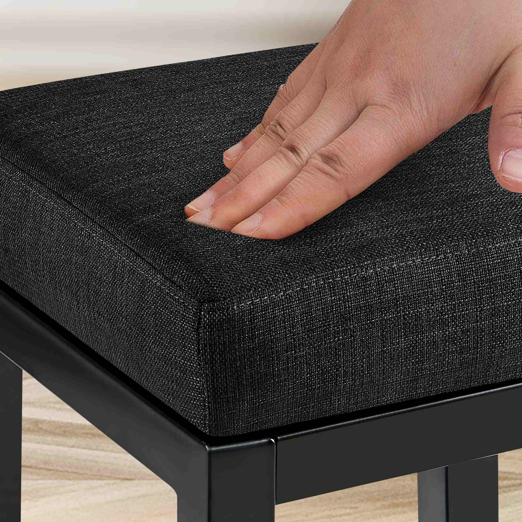 Tabouret de bar Taylor hauteur d'assise 83 cm piètement métal noir