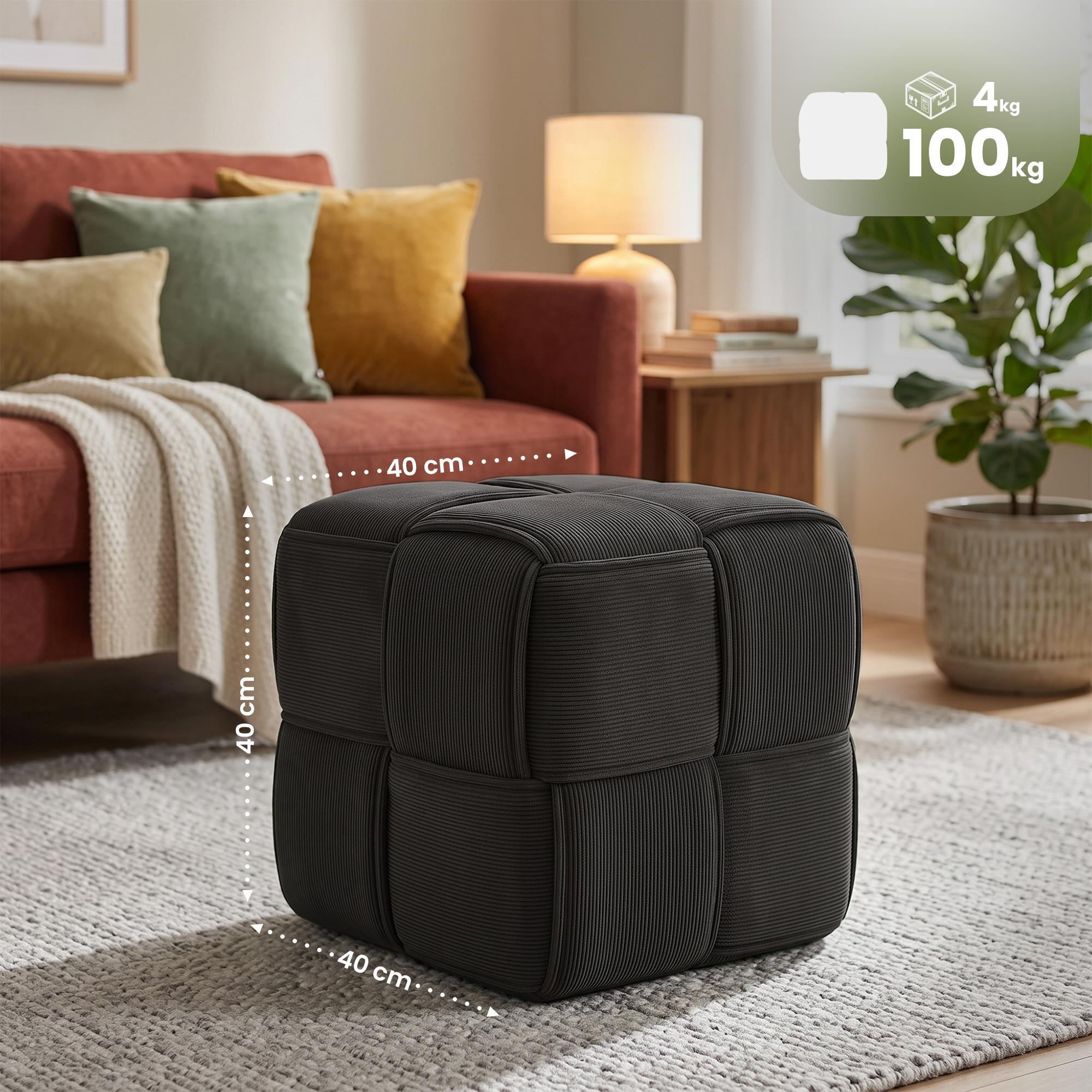 Tabouret en velours côtelé Forinta confortable et design