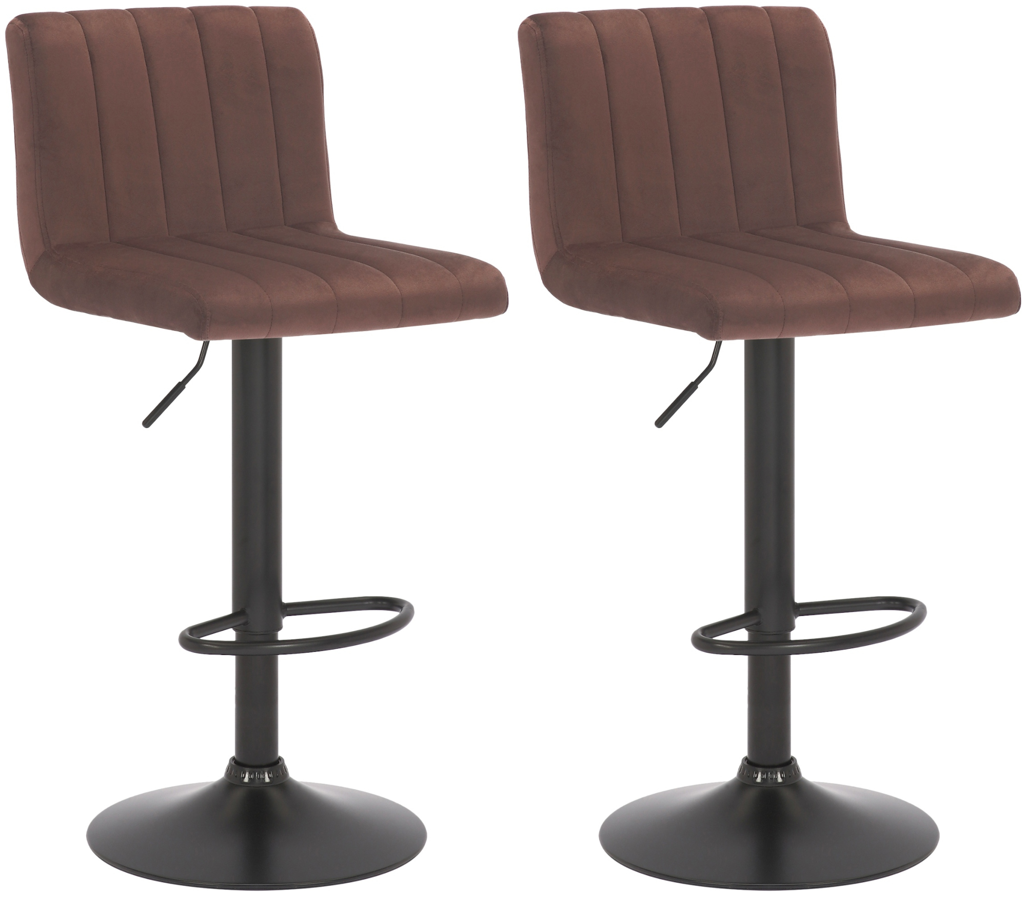 Lot de 2 tabourets de bar Jamie velours