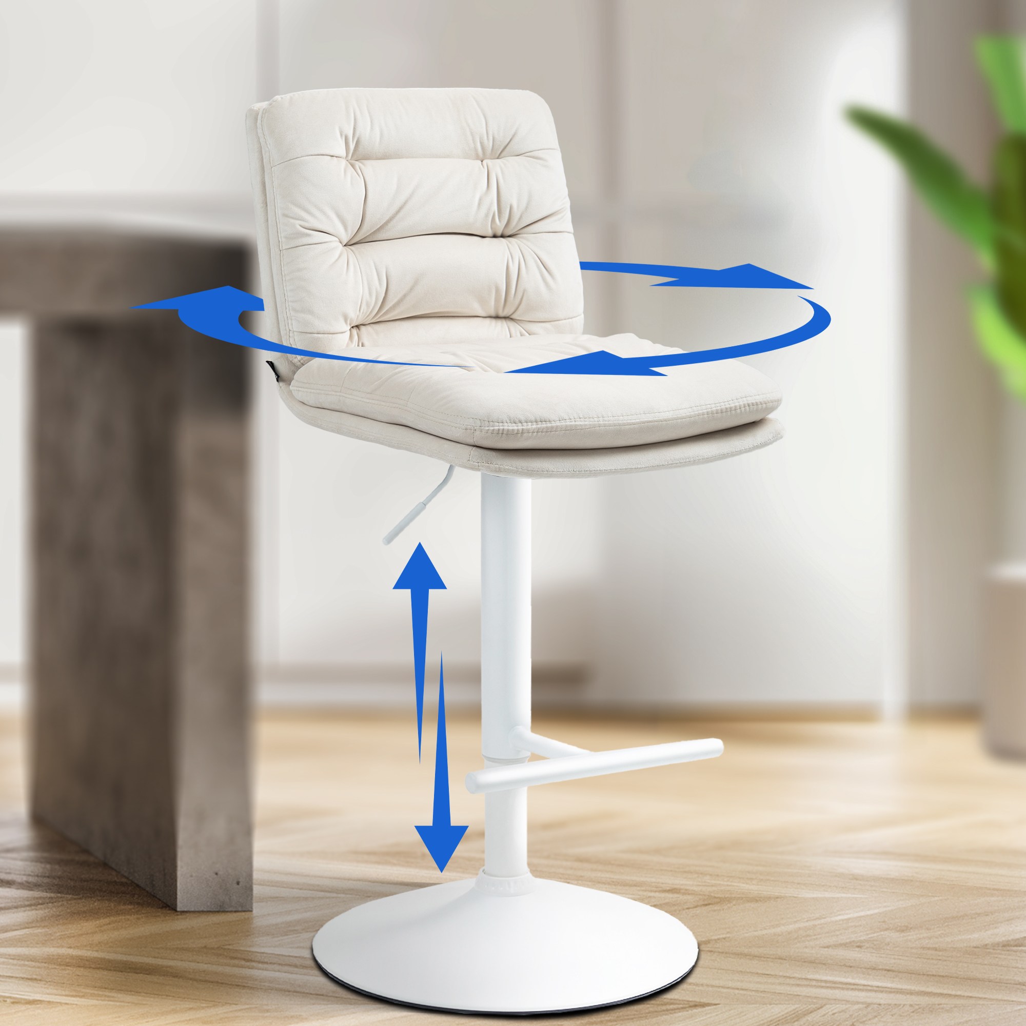 Tabouret de bar Damar velours