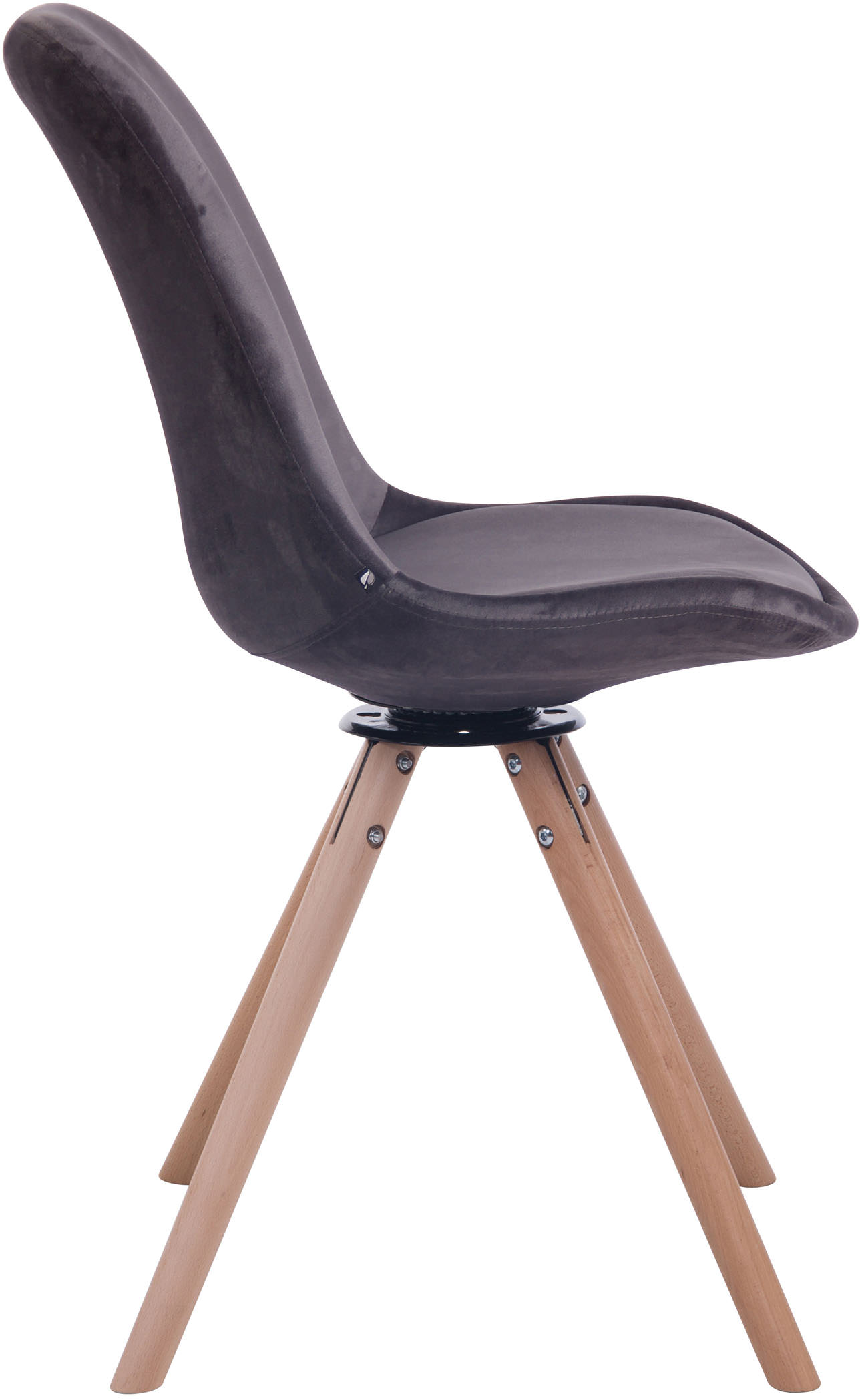 Chaise de salle à manger Troyes Pivotant en velours avec piétement rond