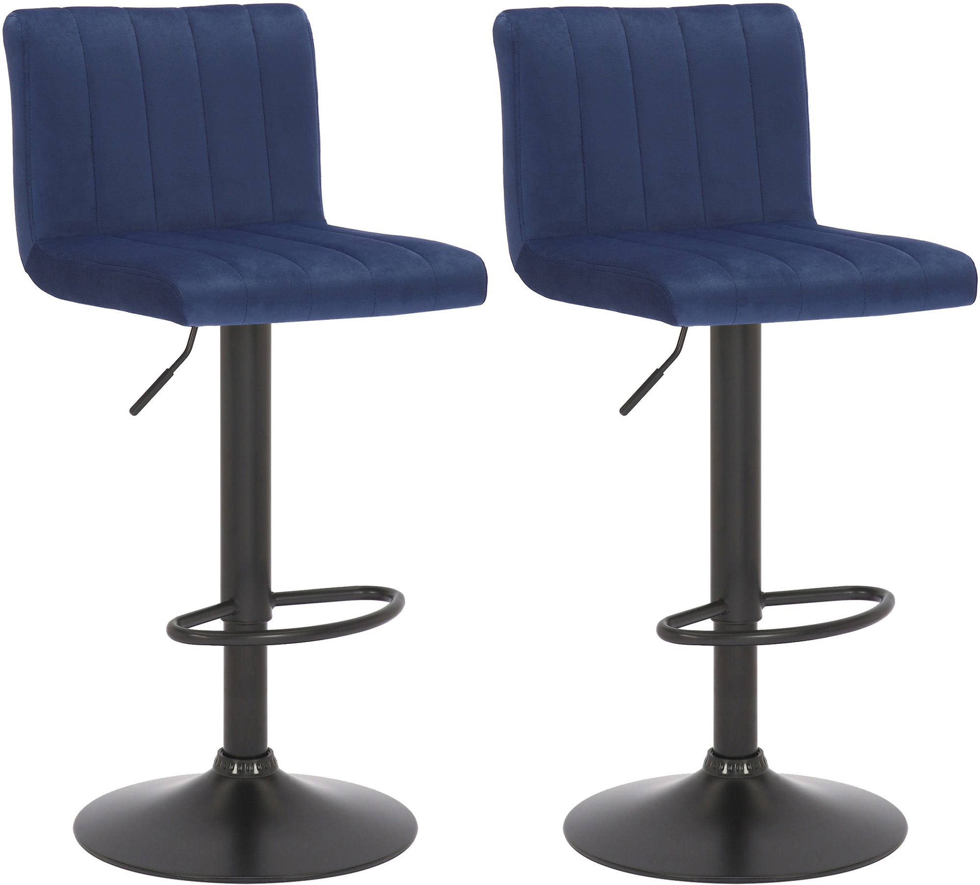 Lot de 2 tabourets de bar Jamie velours