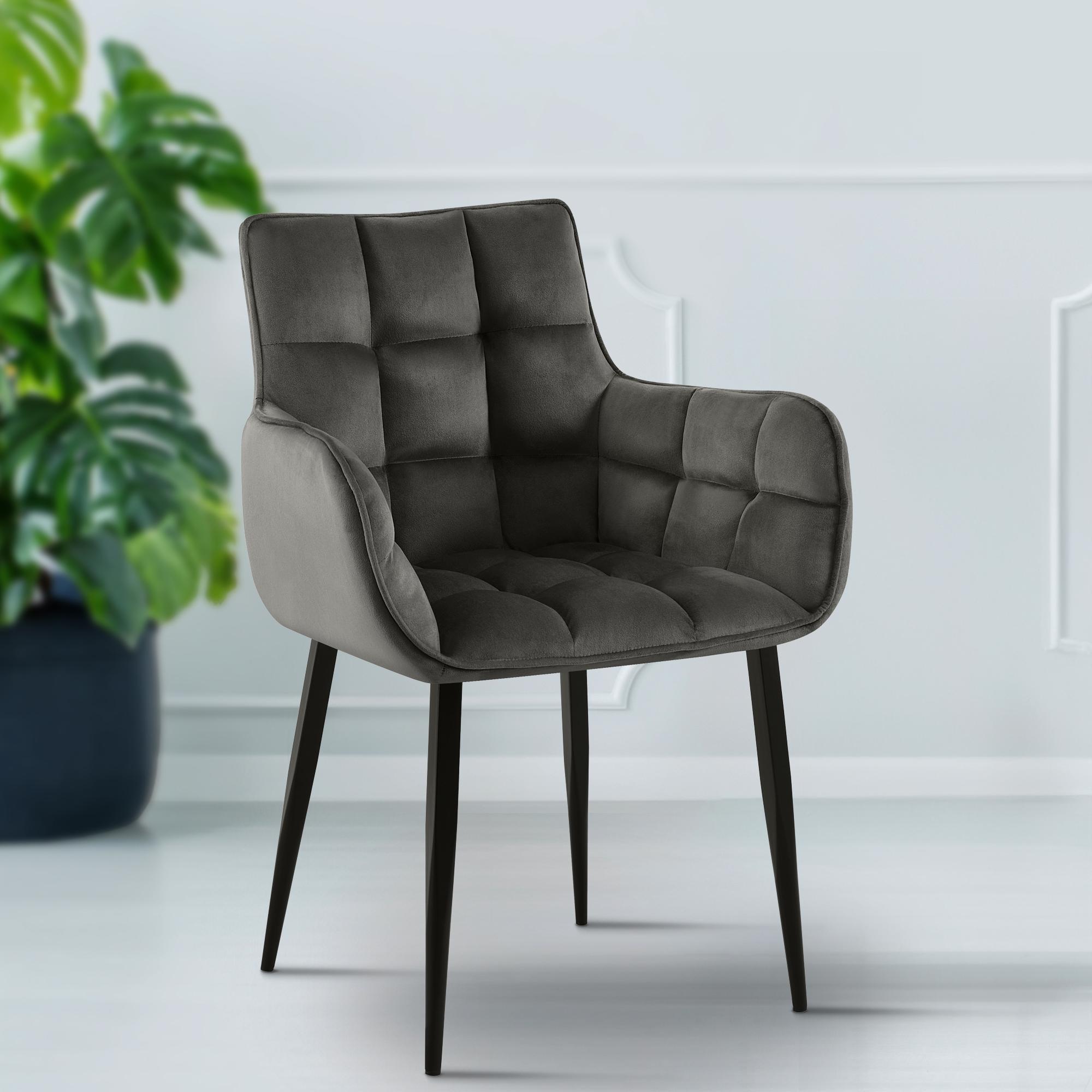 Chaise de salle à manger Tirana velours