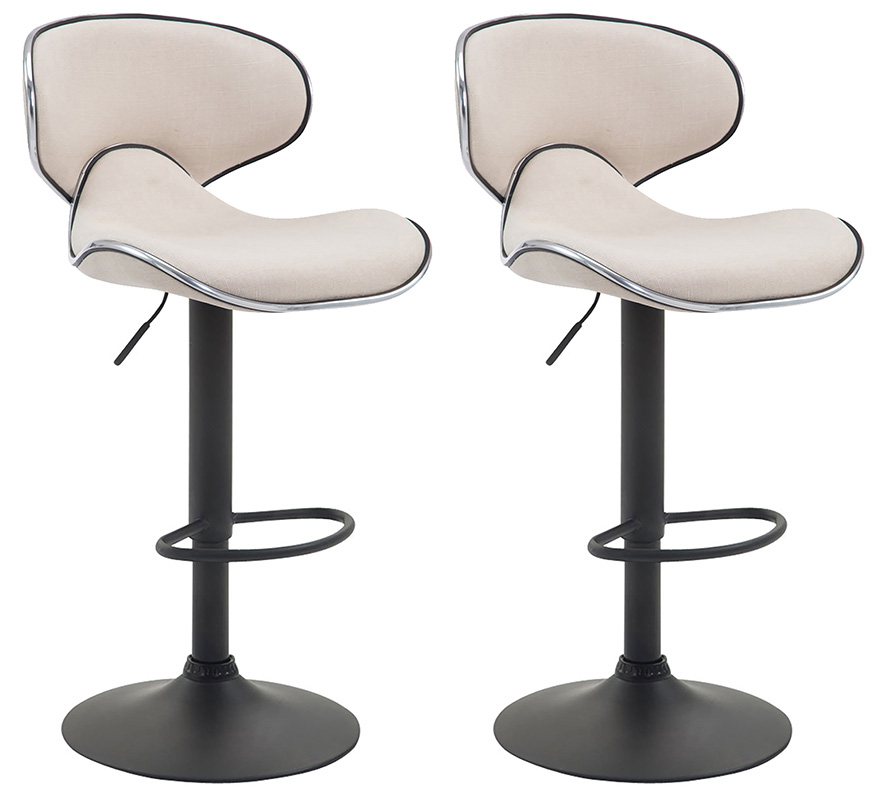 Lot de 2 tabourets de bar Las Vegas V2 en tissu