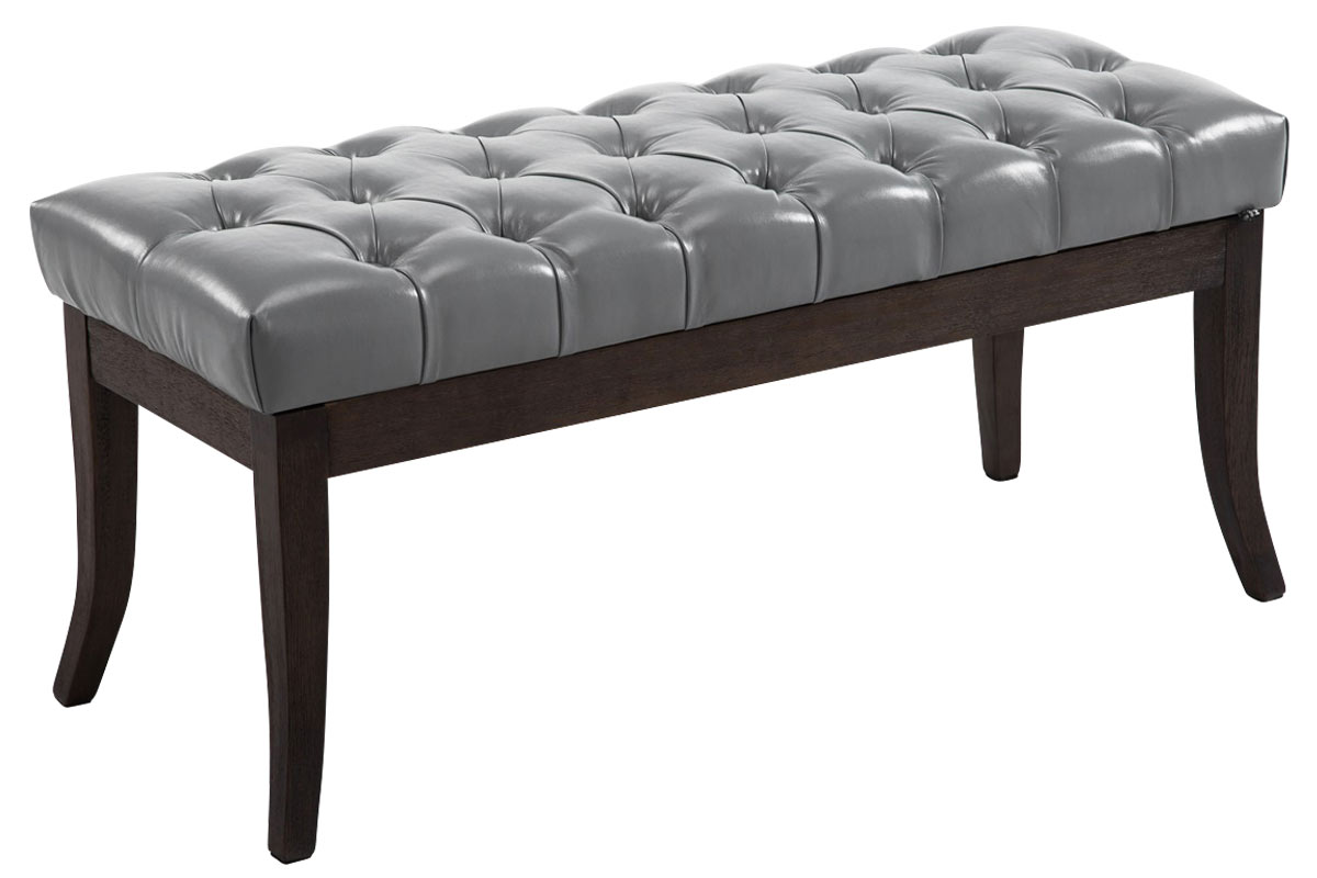 Banc Ramses similicuir antique sombre