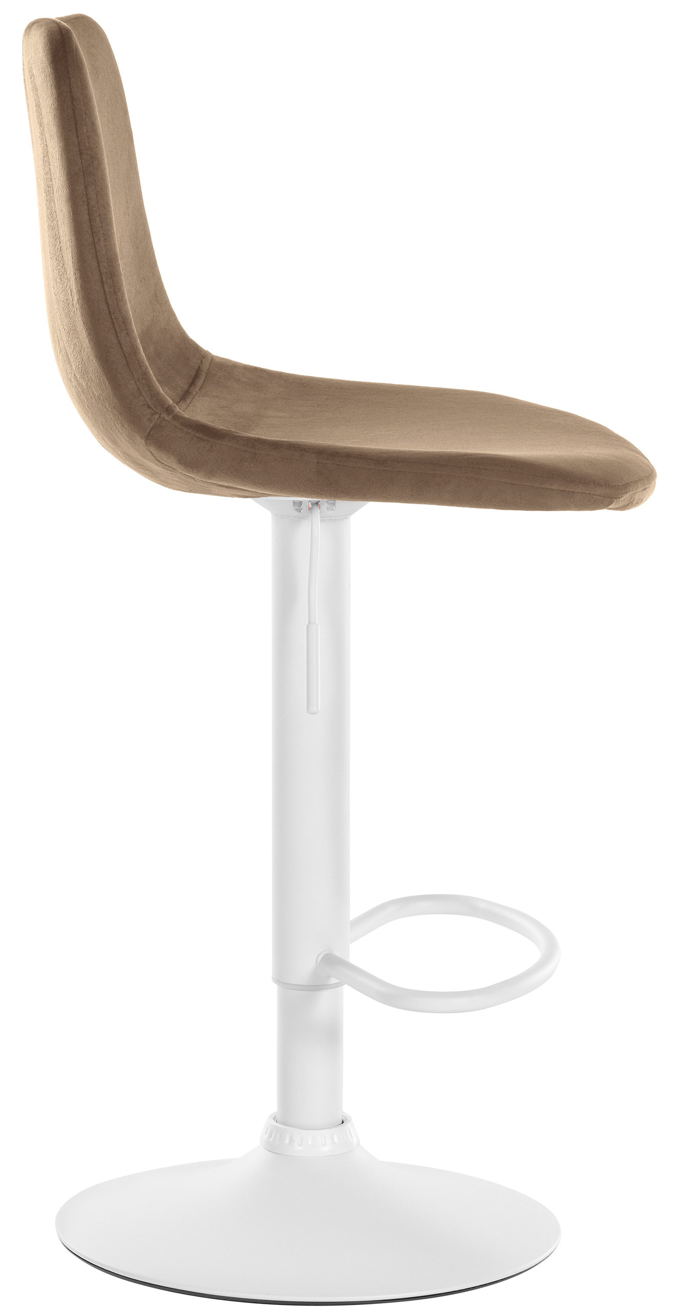 Tabouret de bar Divo en Velours Pied trompette en Métal