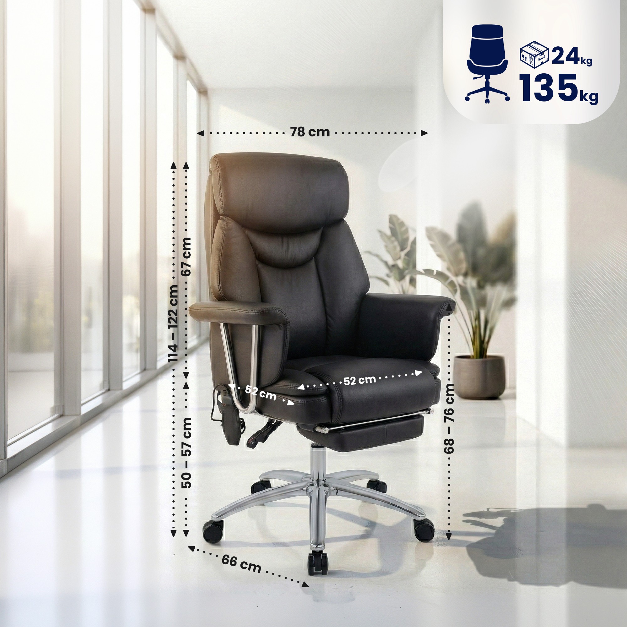 Chaise de bureau Dahra avec fonction massage
