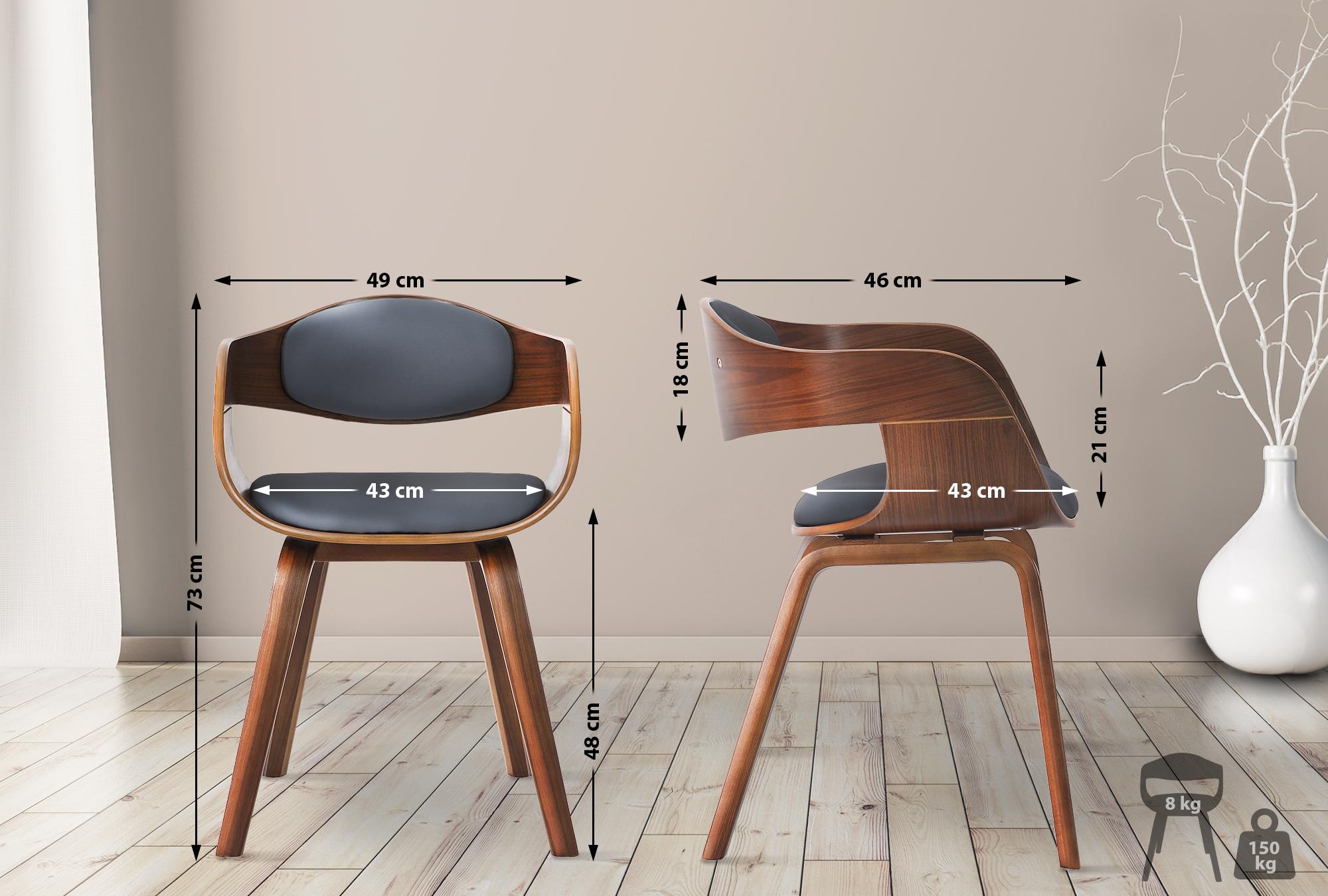 Lot de 2 chaises de salle à manger Kingston en similicuir