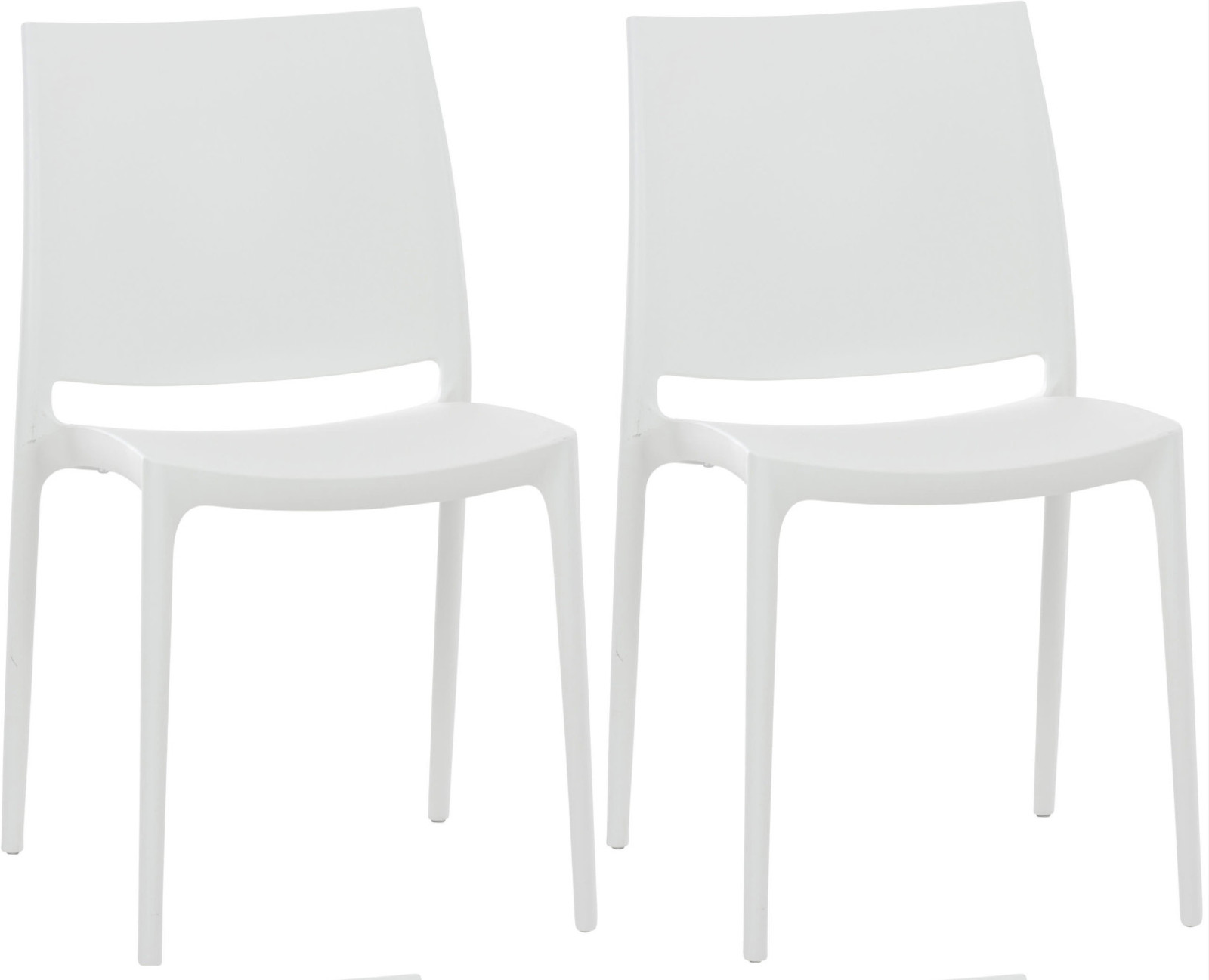 Lot de 2 chaises de jardin empilables Maya en plastique