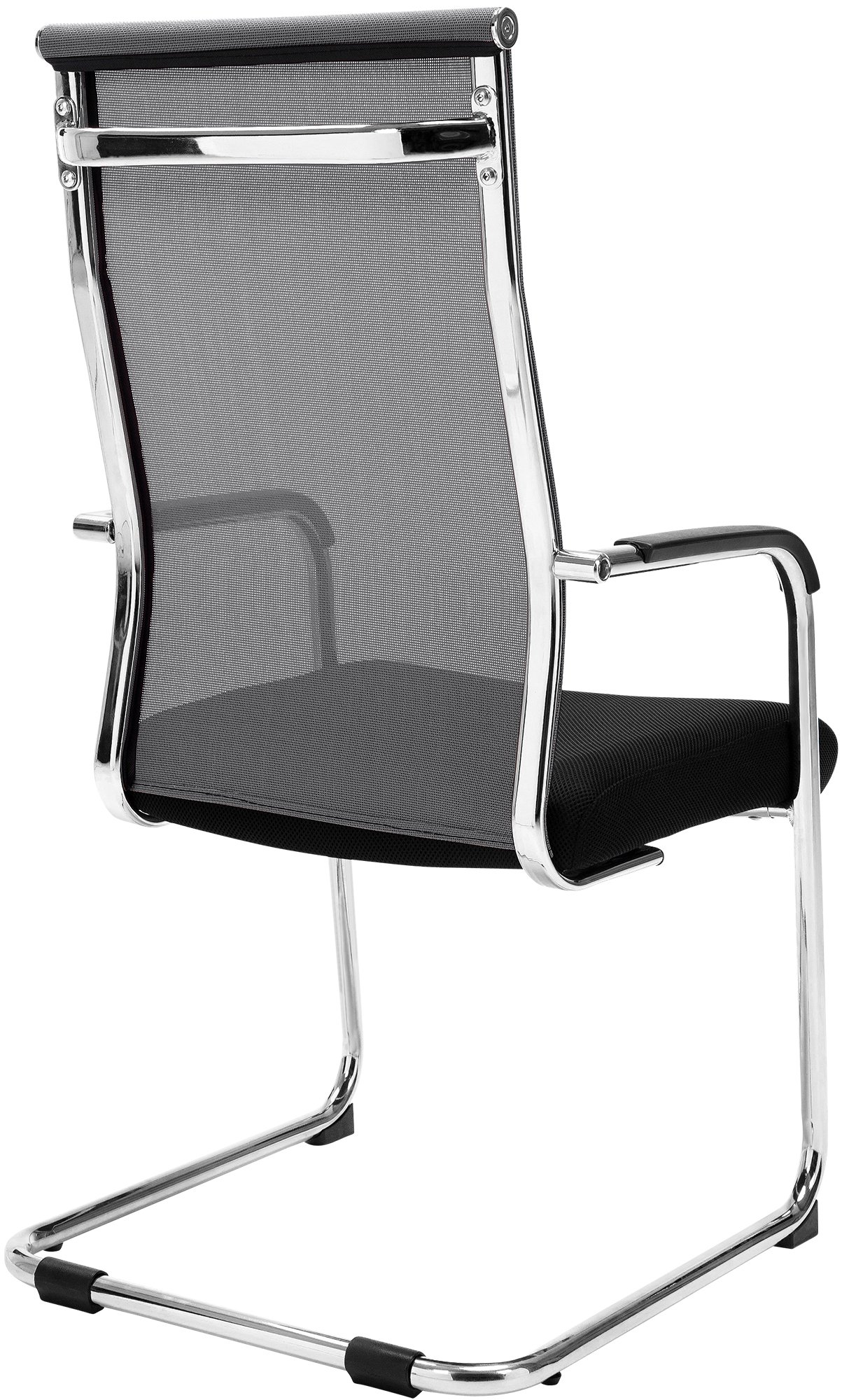 Chaise cantilever Brenda avec revétement en maille et Pied luge en métal