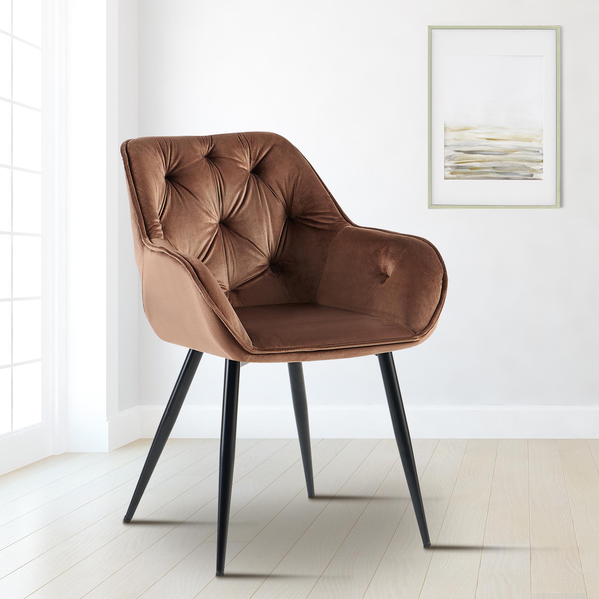 Chaise de salle à manger Cassis revêtement en velours