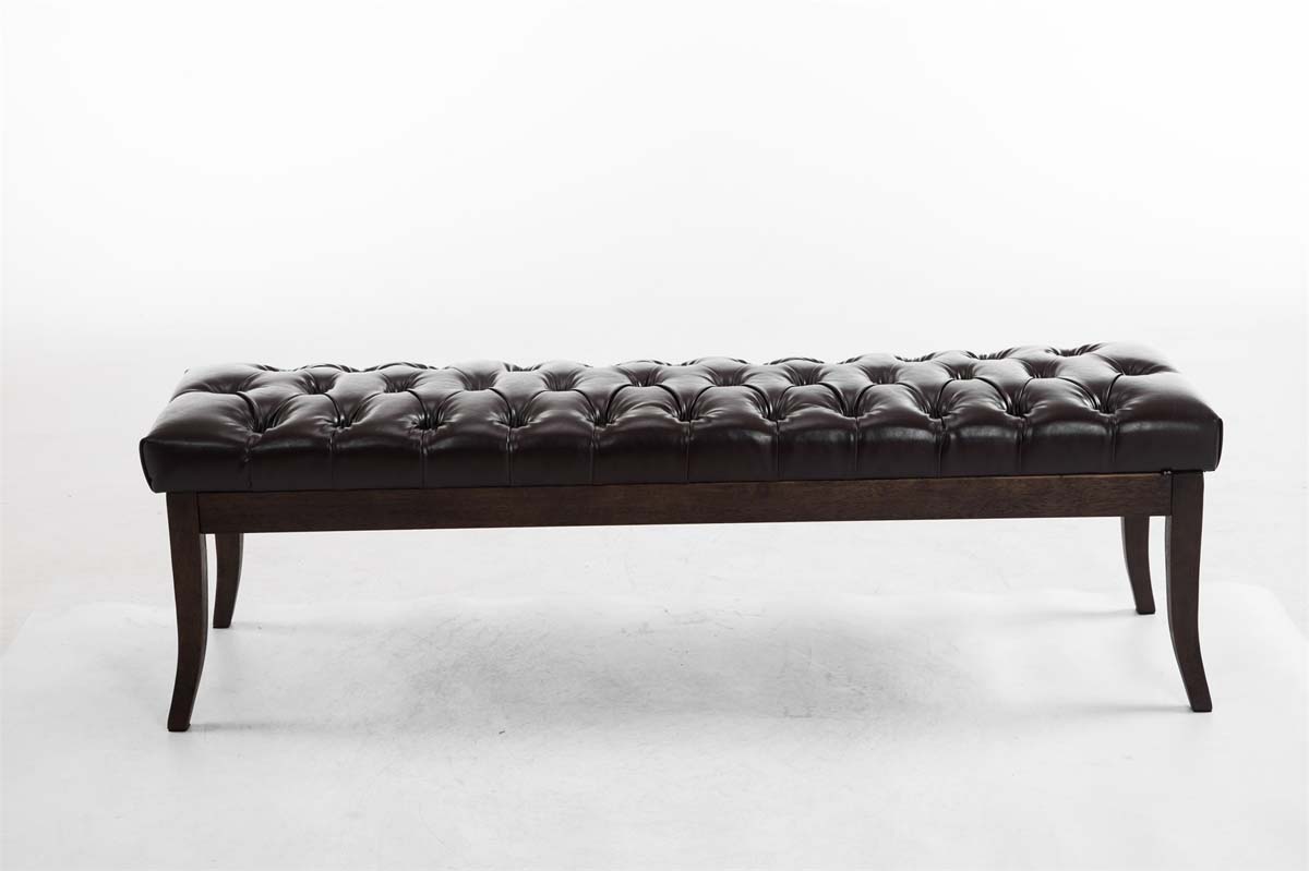 Banc Ramses similicuir antique sombre