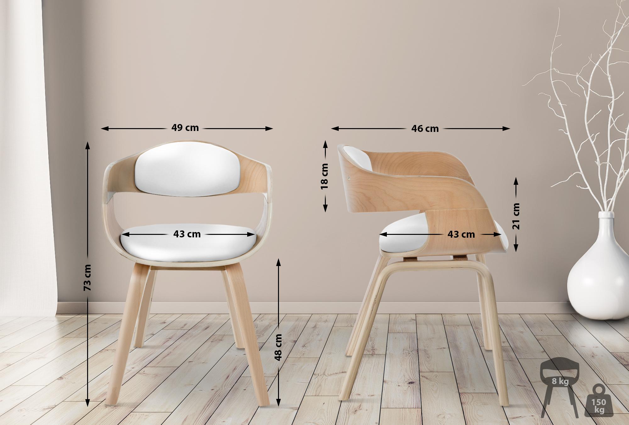 Lot de 2 chaises de salle à manger Kingston en similicuir