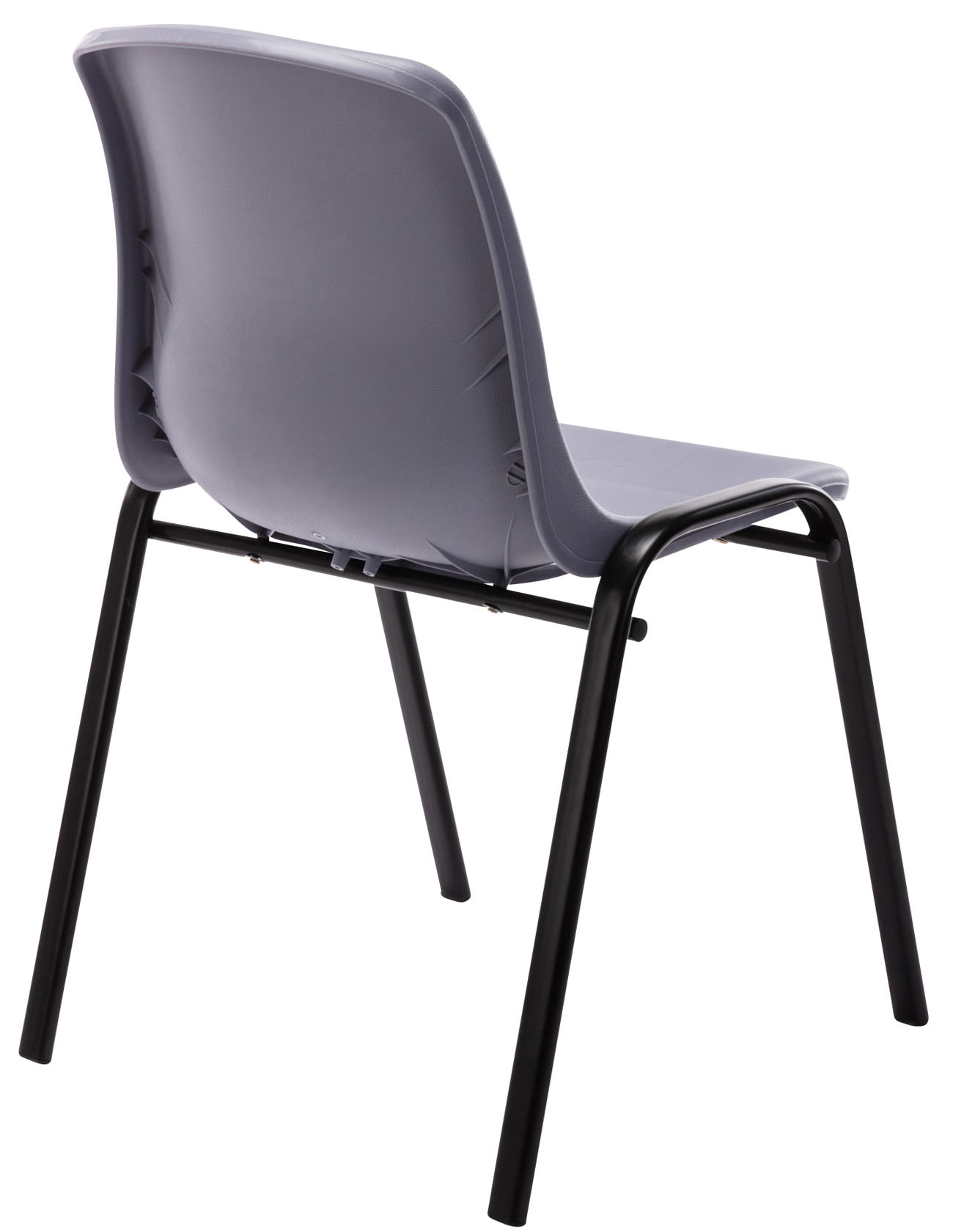 Lot de 4 chaises empilables Nowra avec assise en plastique et Pieds en métal noir mat