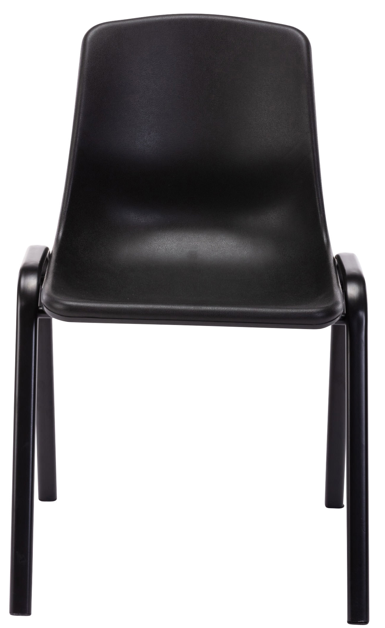 Lot de 4 chaises empilables Nowra avec assise en plastique et Pieds en métal noir mat